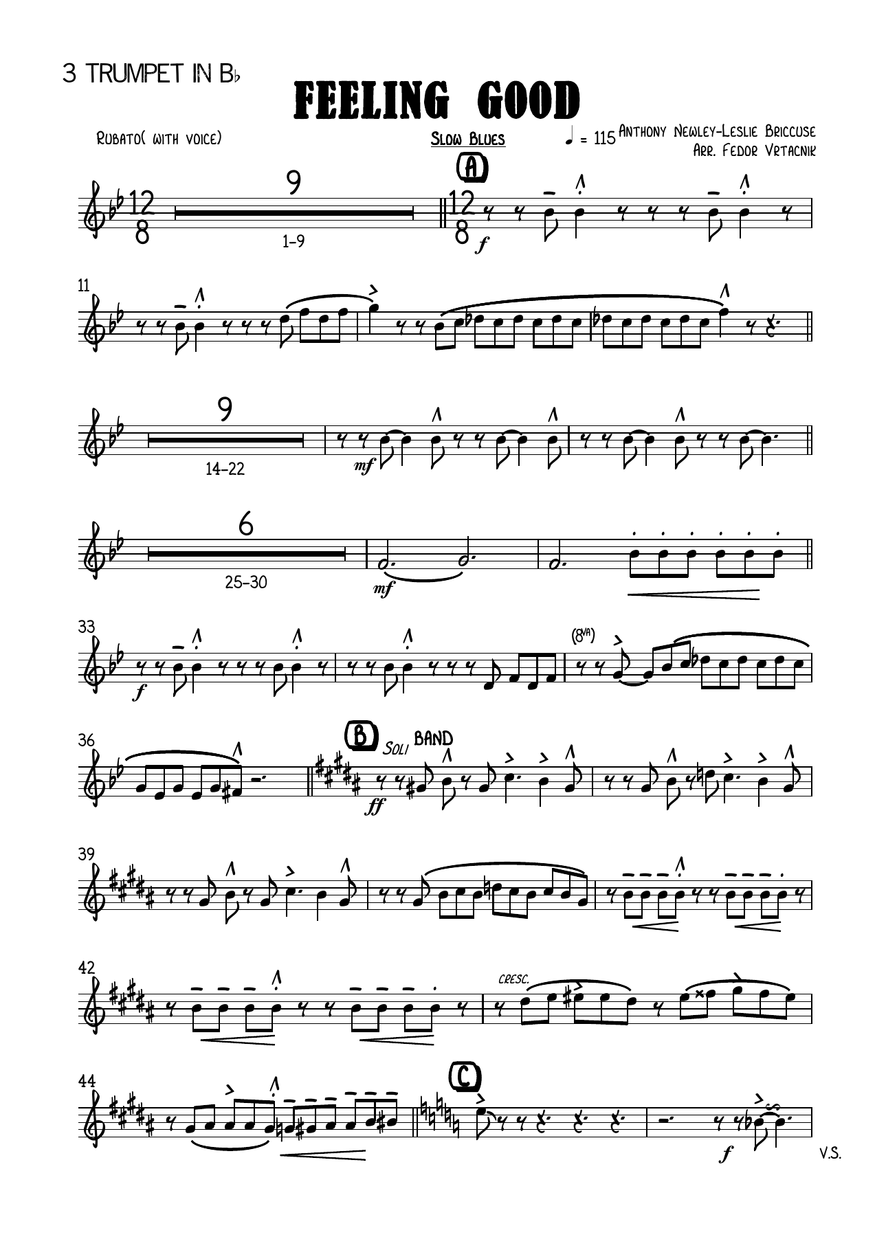 FEELING GOOD-Fm 3 Trumpet in Bb — sheet music preview