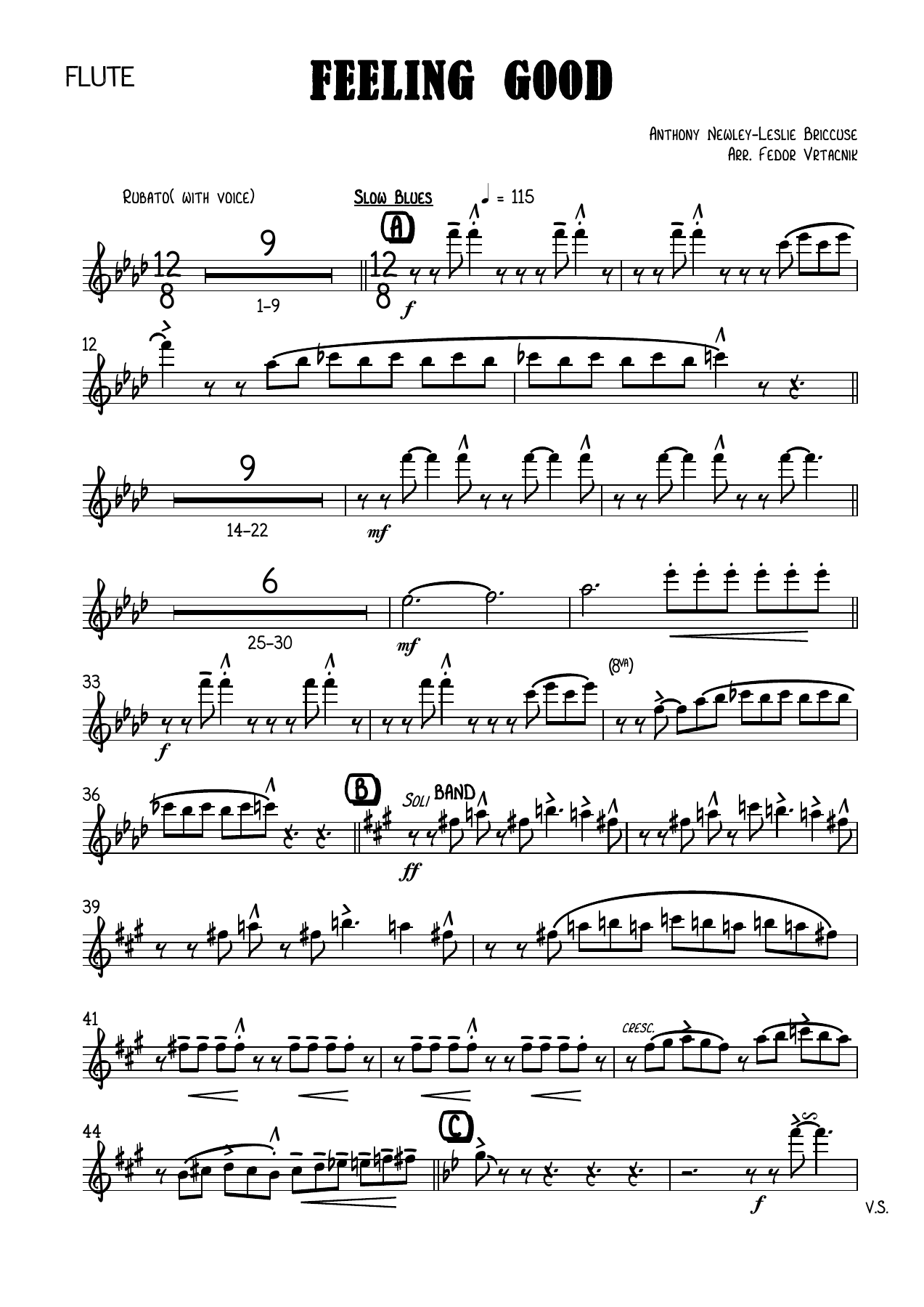 FEELING GOOD-Fm Flute — sheet music preview