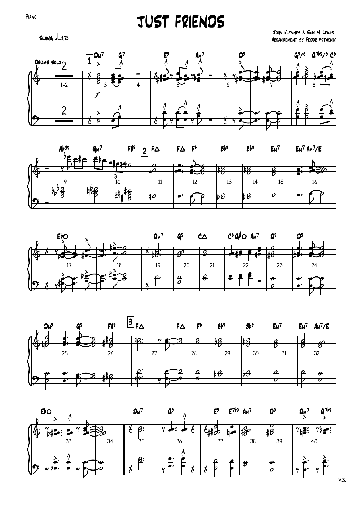 JUST FRIENDS -Cmajor Piano — sheet music preview