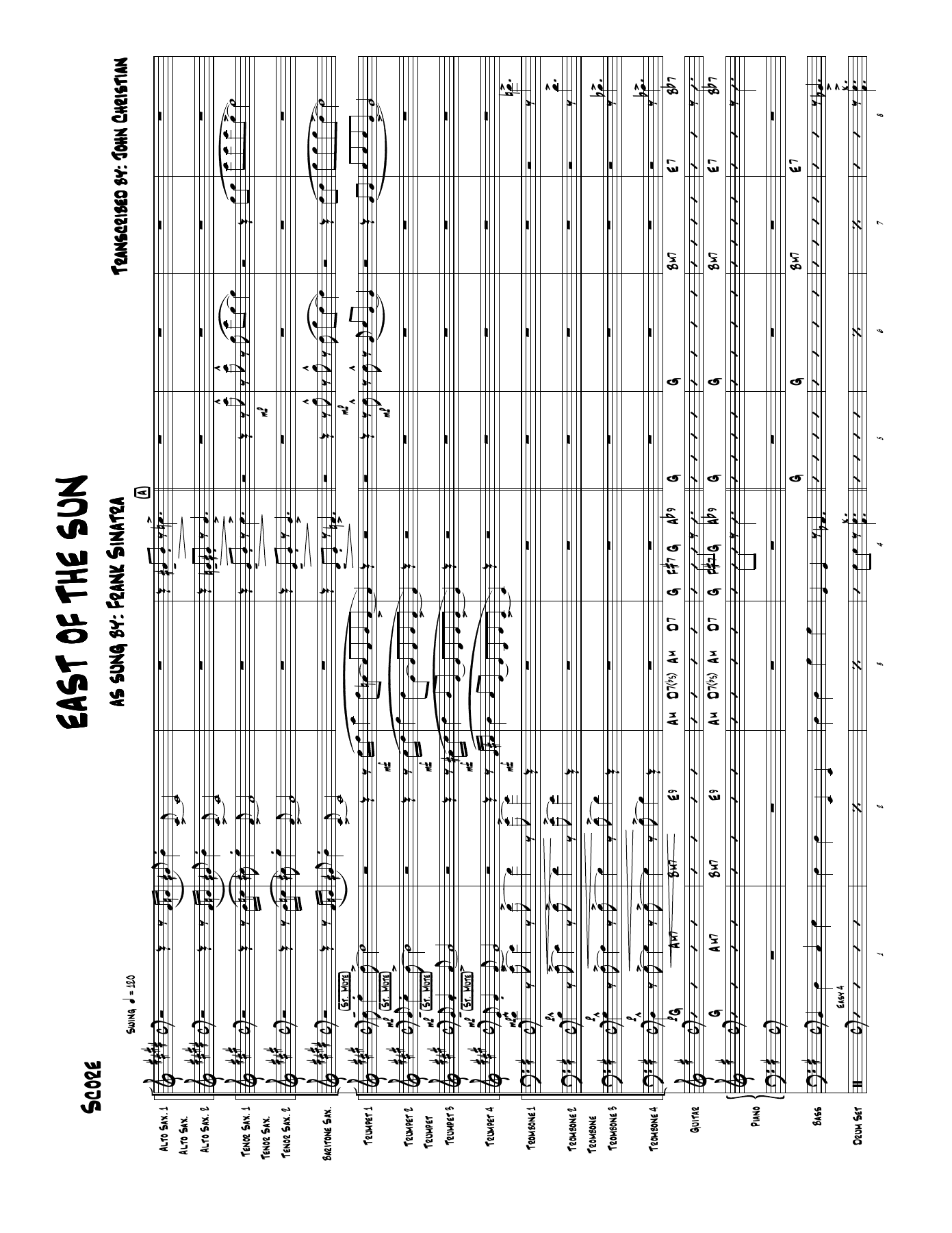 East Of The Sun — sheet music preview