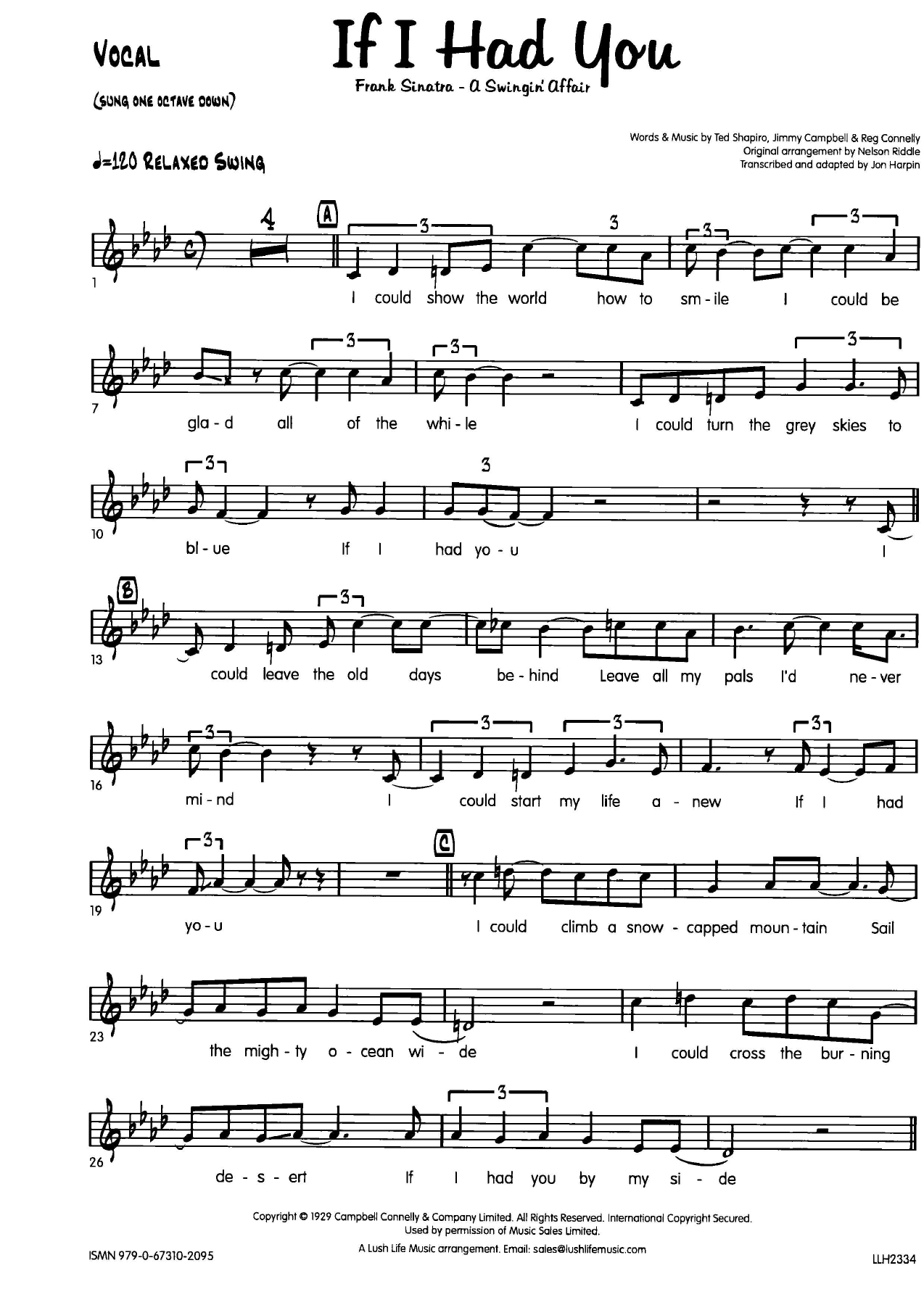 If I Had You (Vocal) — sheet music preview