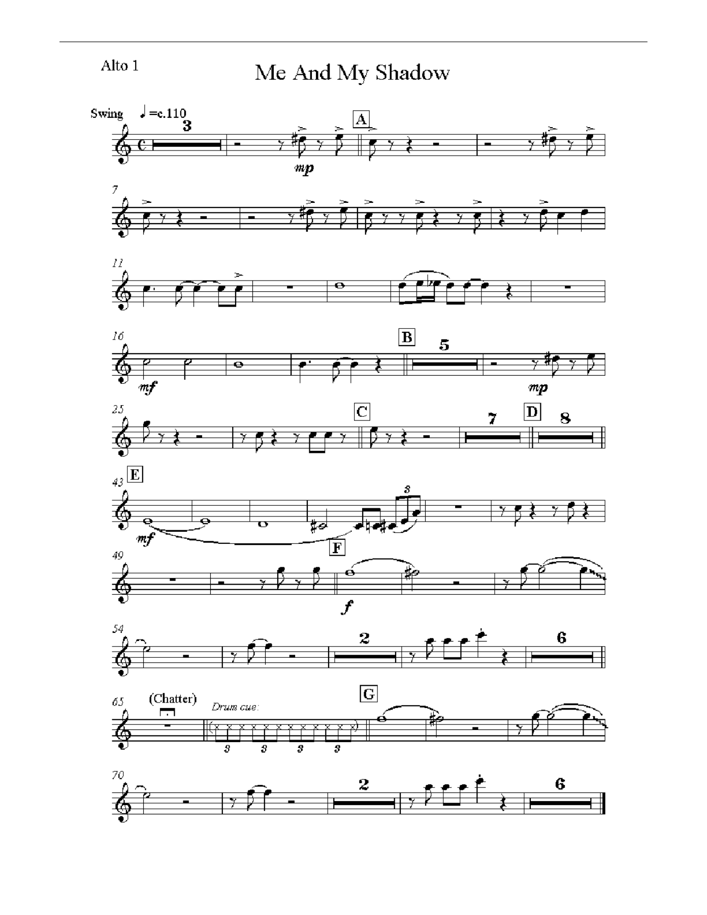 Me & My Shadow — sheet music preview