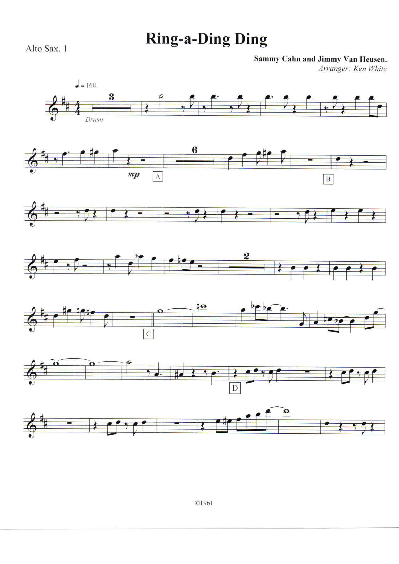 Ring-a-Ding Ding Alto Sax — sheet music preview