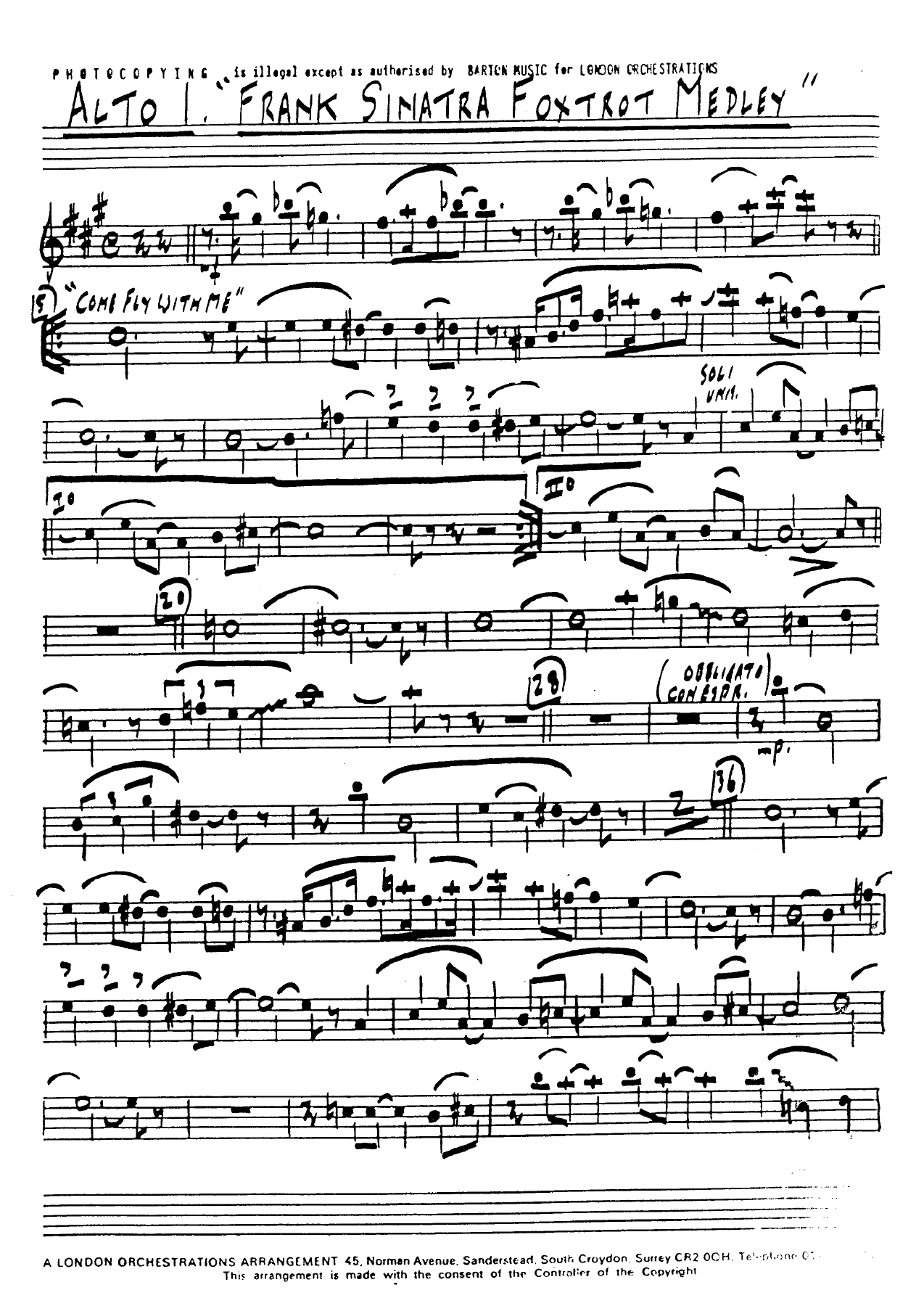 Sinatra Foxtrot Medley — sheet music preview
