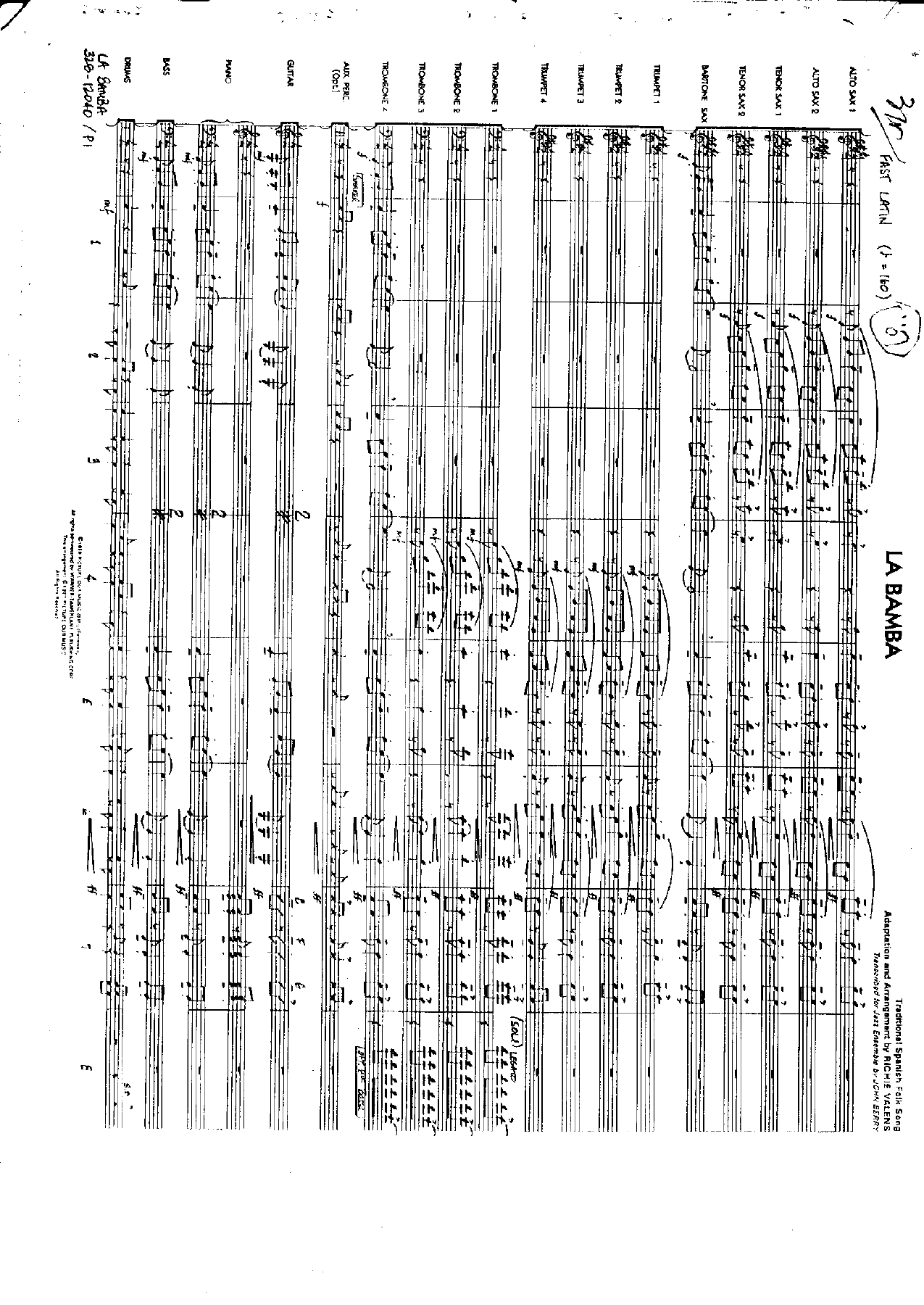 La Bamba score — sheet music preview
