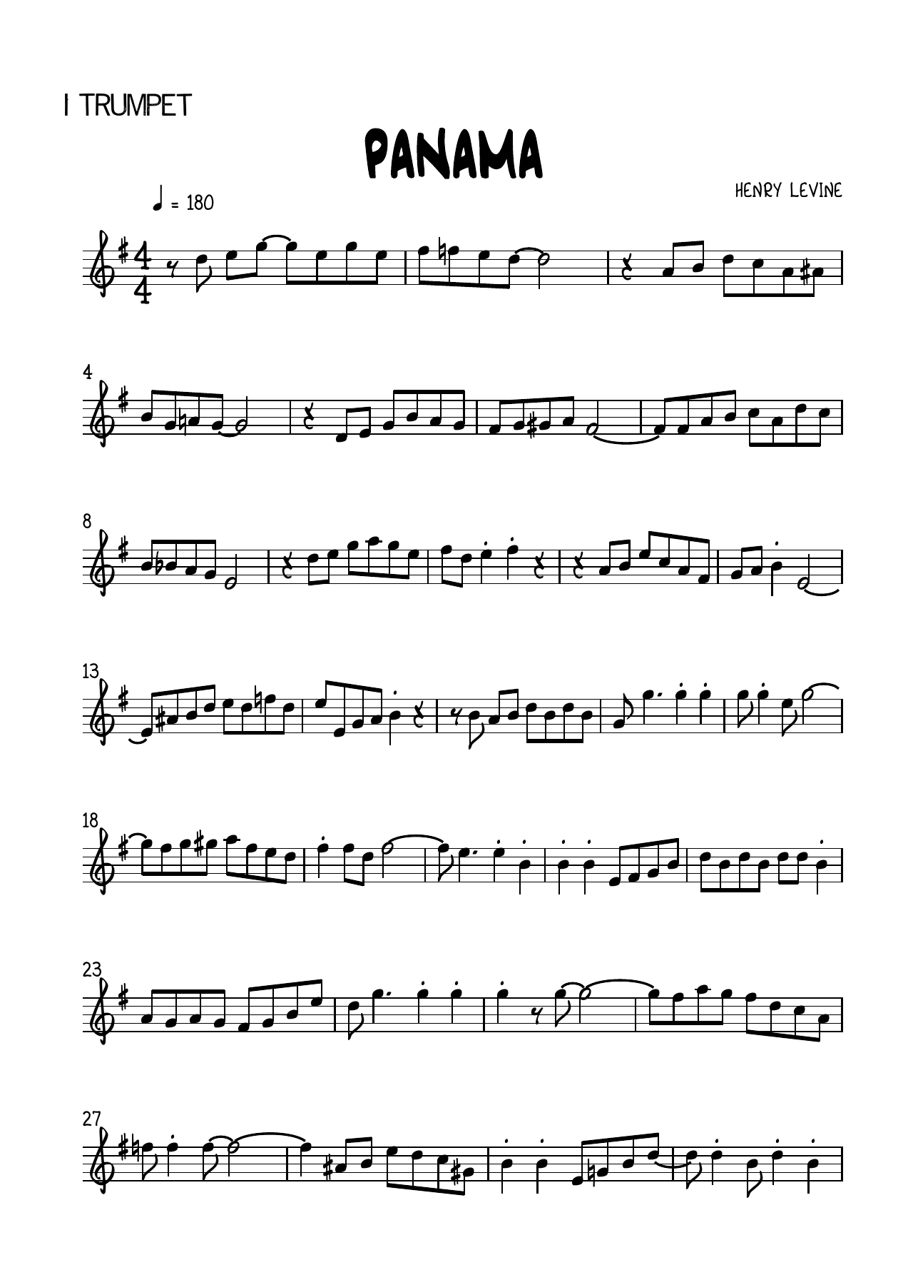 Panama — sheet music preview