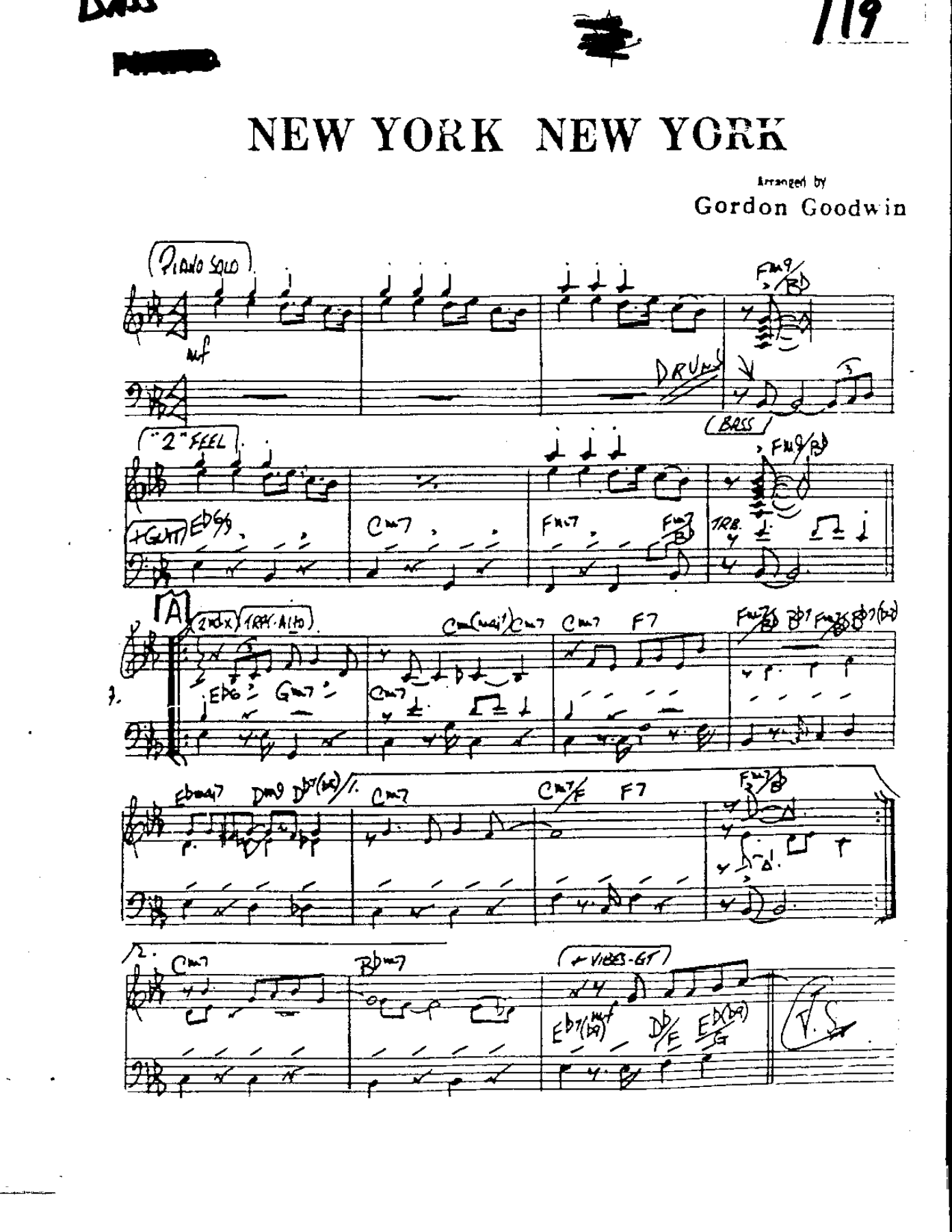 New York New York-Bass — sheet music preview