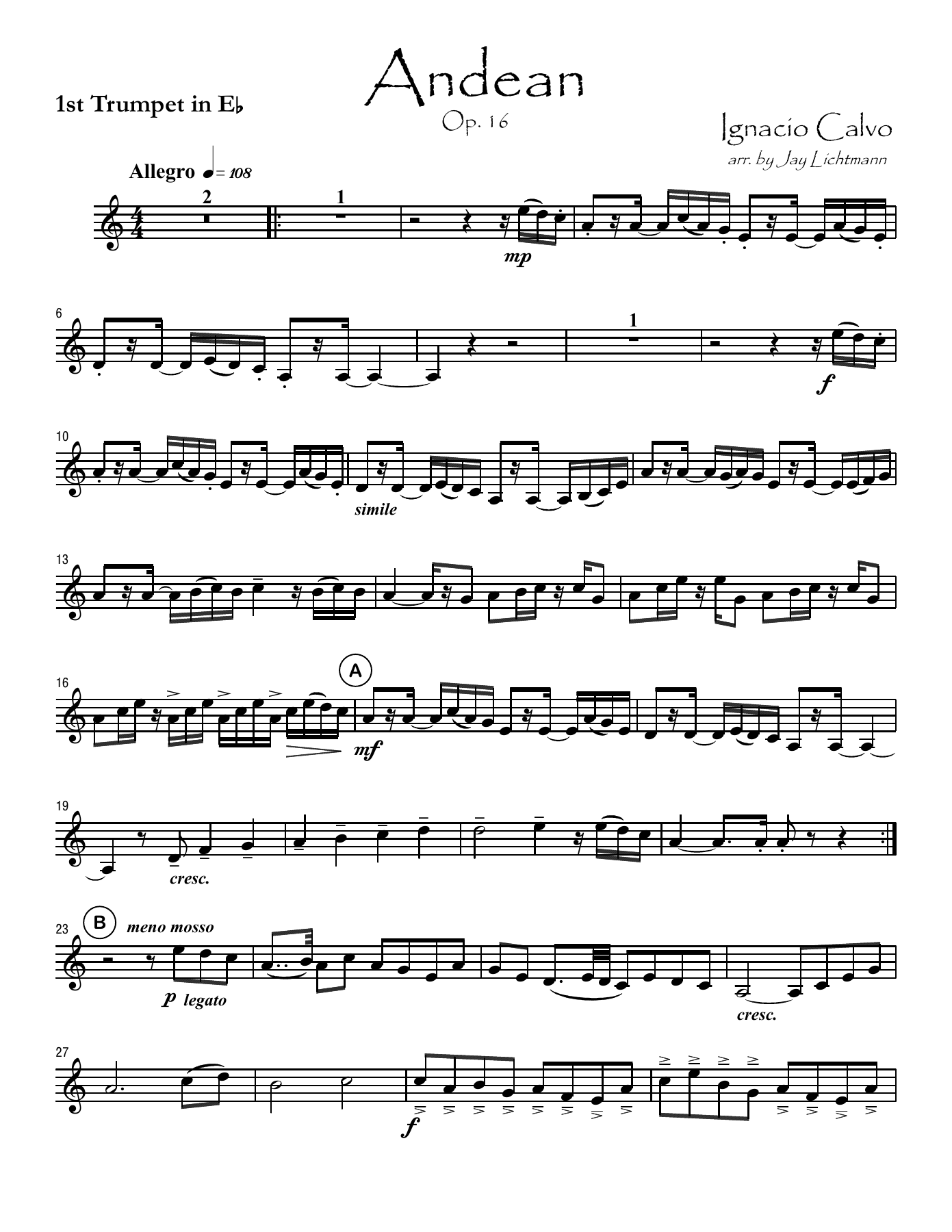 andean — sheet music preview