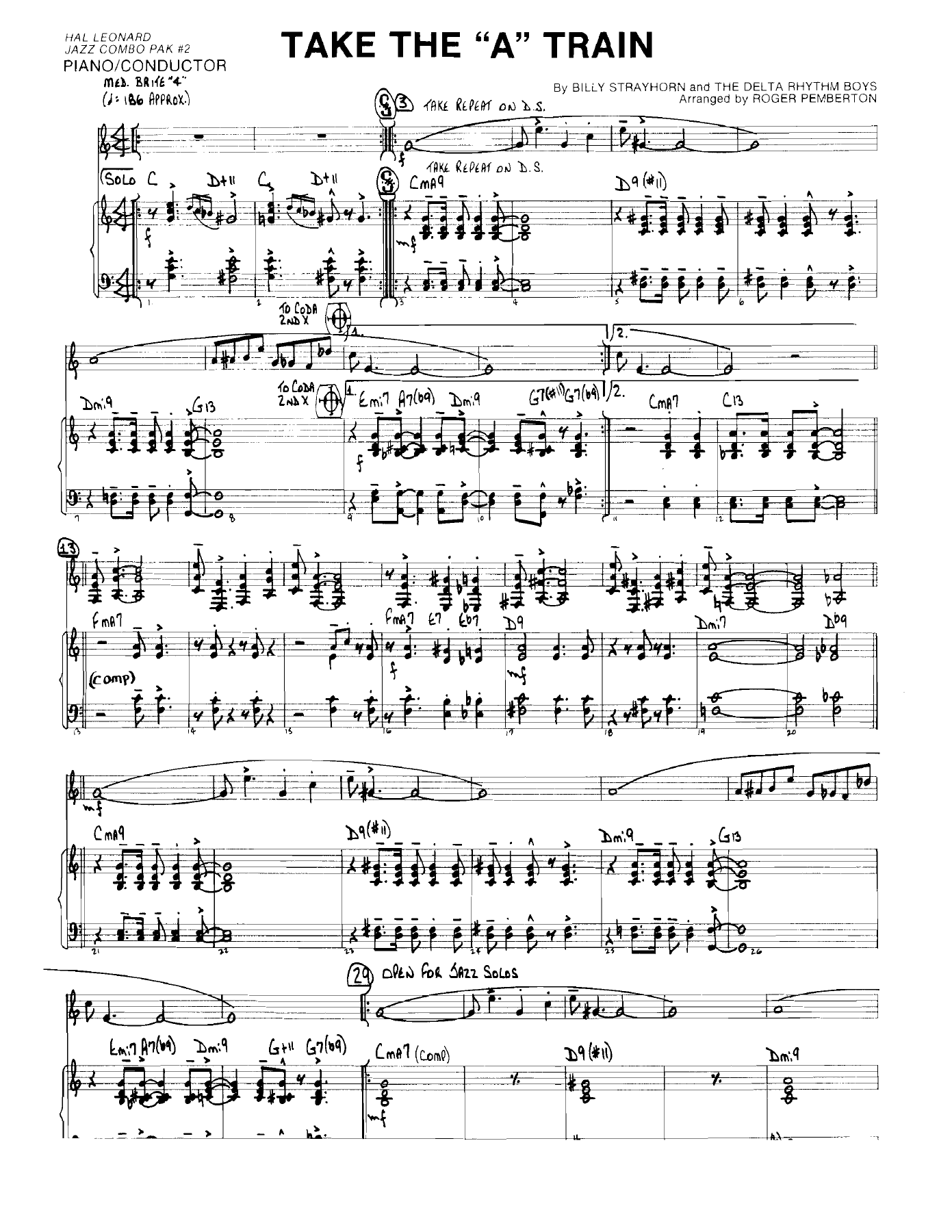 Jazz Combo pak#2 Strayhorn Pemperton — sheet music preview