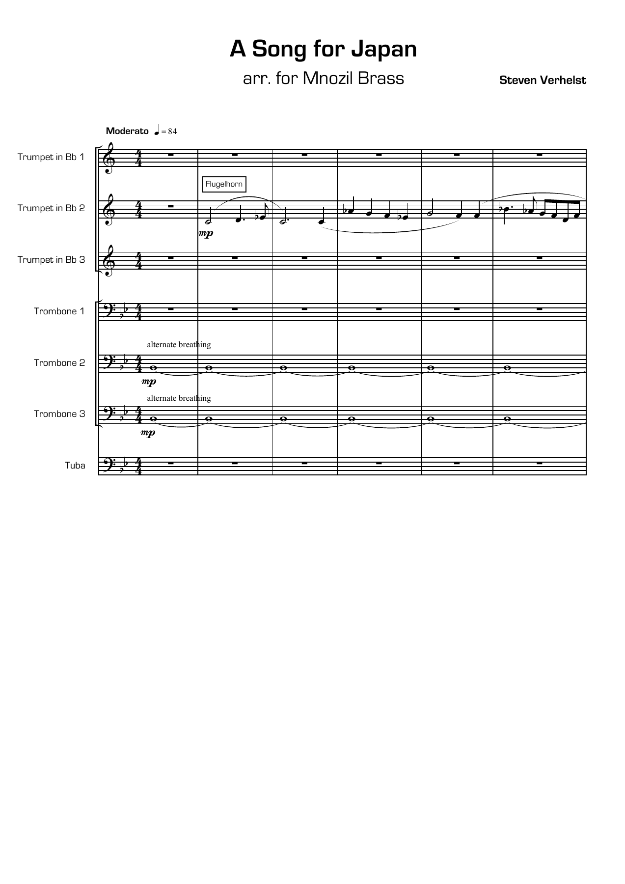 A Song For Japan — sheet music preview