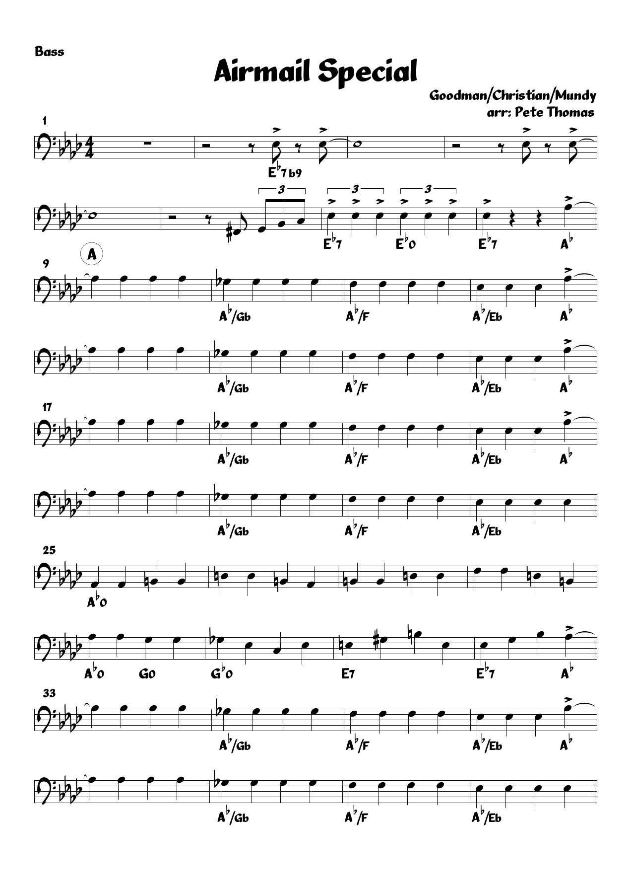 airmail-bass — sheet music preview
