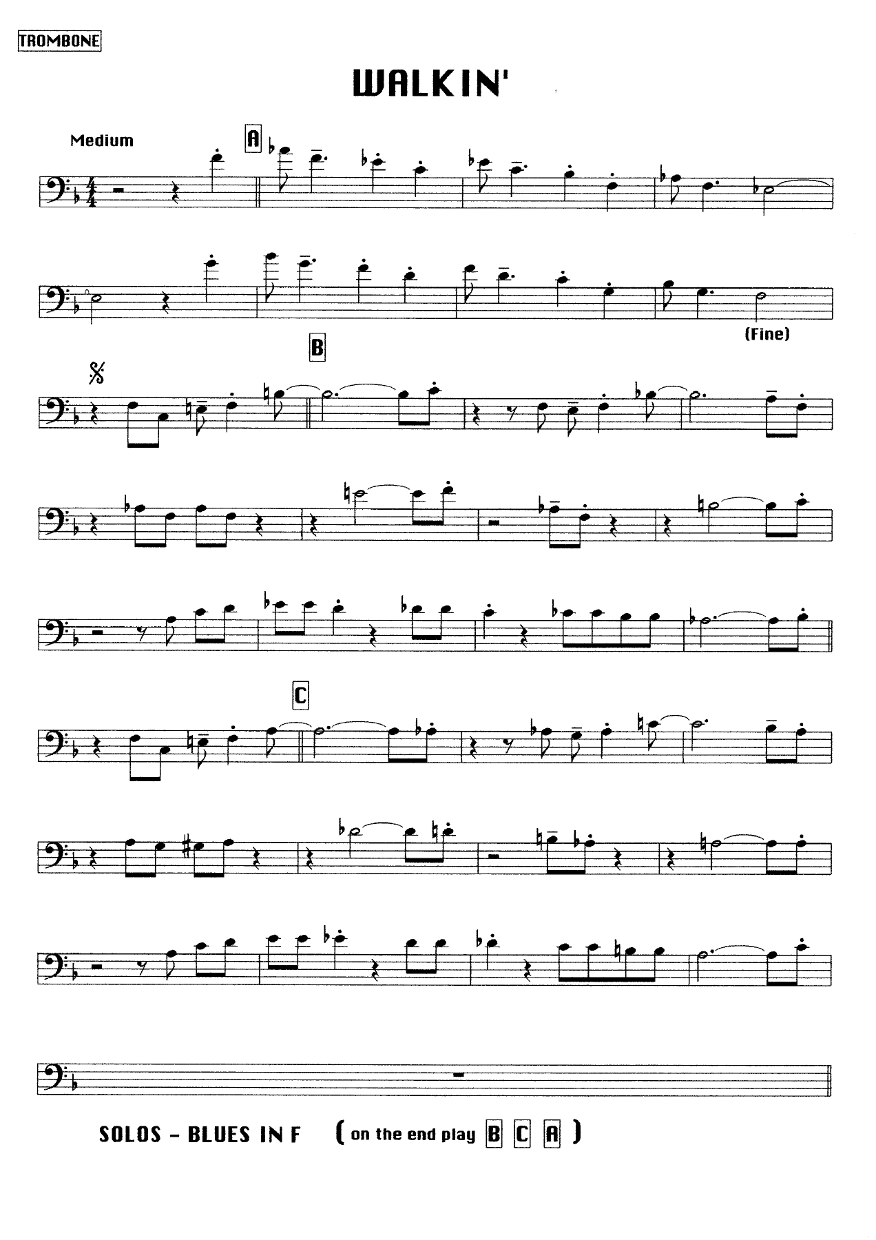 WalkinTB — Small Ensemble sheet music by Mr. X | Bebop