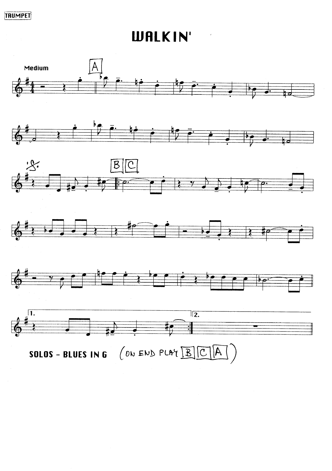 WalkinTP — Small Ensemble sheet music by Mr. X | Bebop