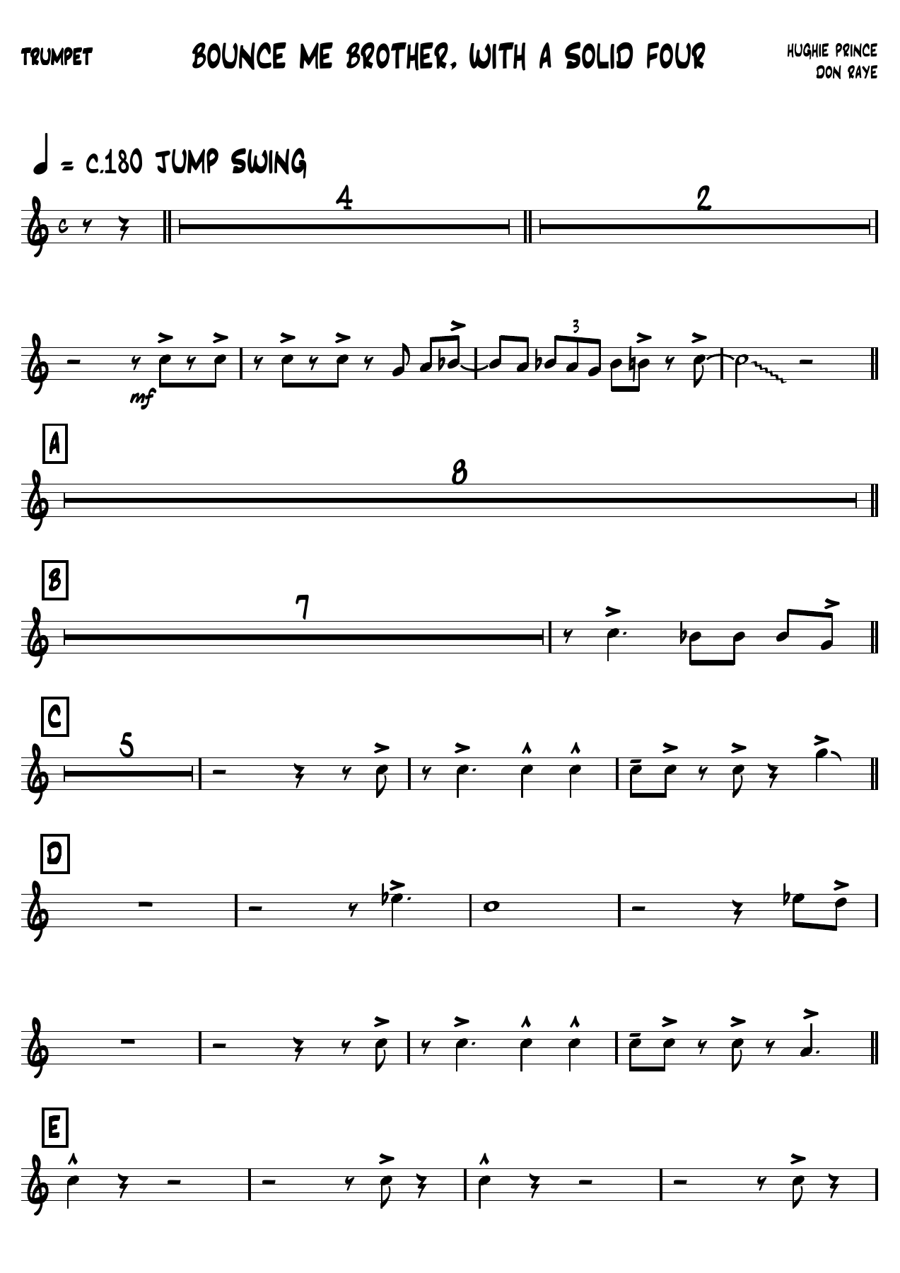 Bounce ME Brother, with a Solid Four - 02 Trumpet — sheet music preview