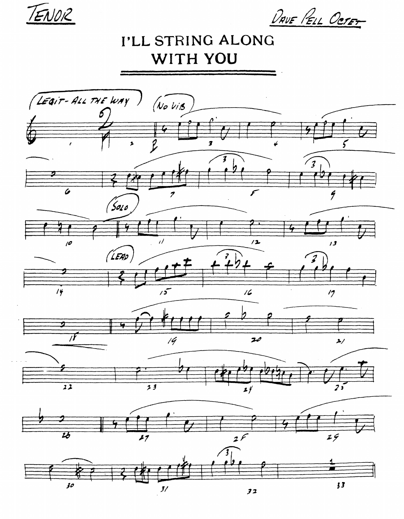 I'll String Along With You — sheet music preview