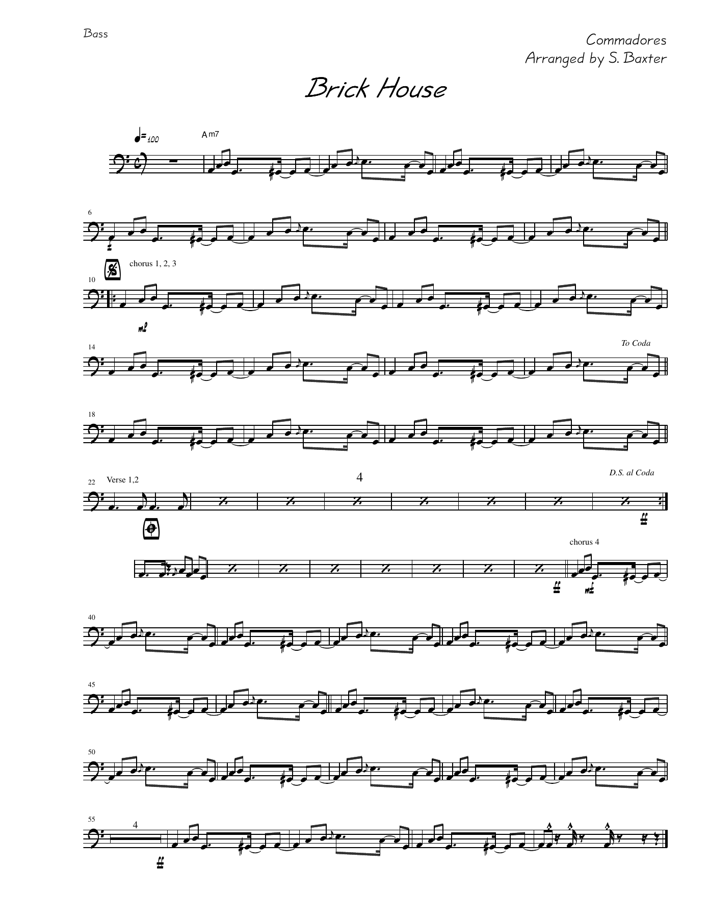 Brick House — sheet music preview