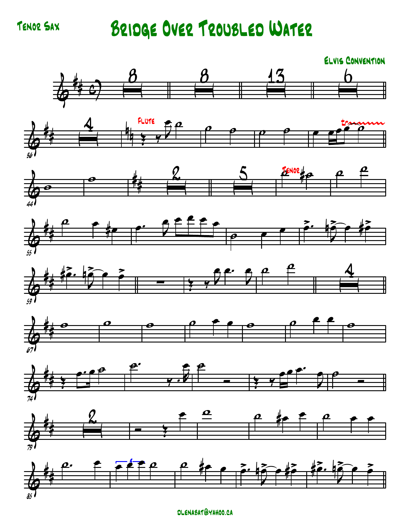 Bridge Over Troubled Water — sheet music preview