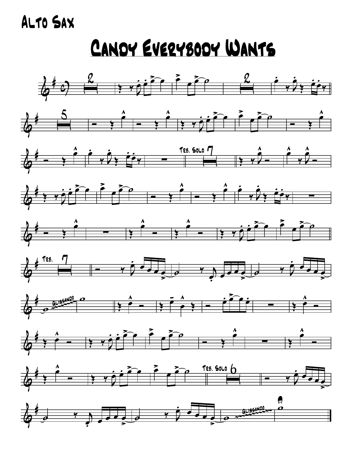 Candy Everybody Wants — sheet music preview