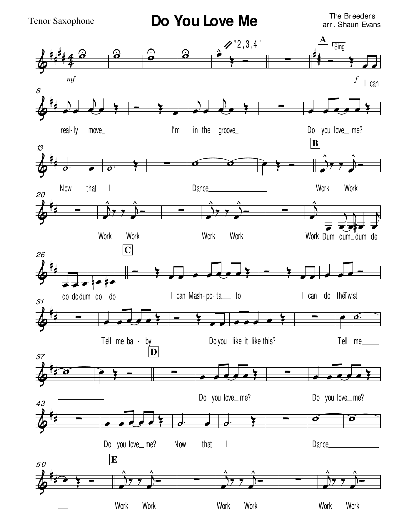 02 Tenor Saxophone — sheet music preview