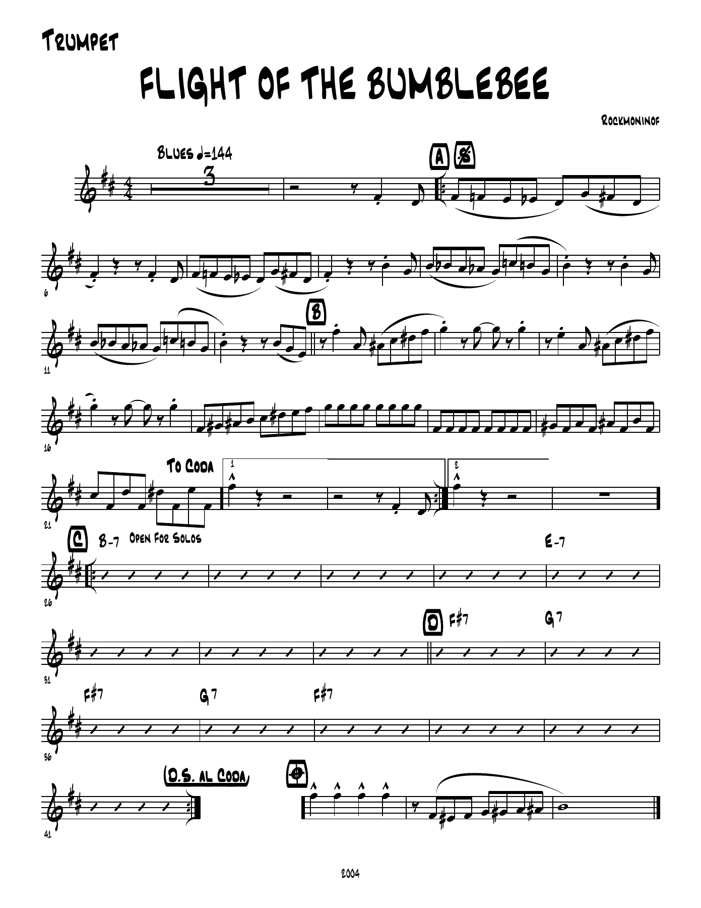 Flight of the Bumblebee — sheet music preview