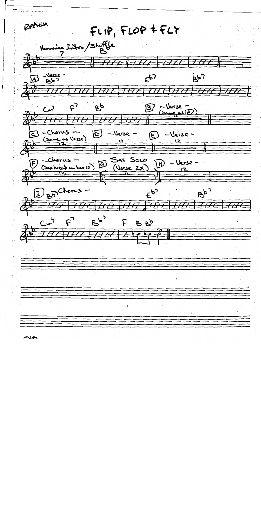 Flip Flop and Fly Rhythm — sheet music preview