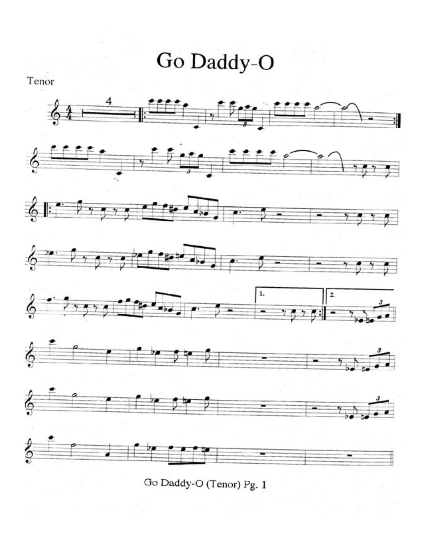 Go Daddy-O — sheet music preview