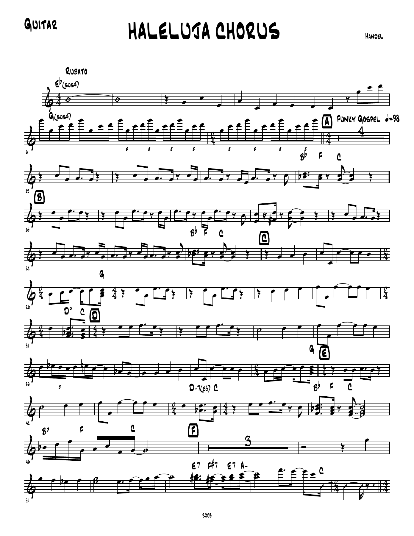 Haleluja Chorus — Small Ensemble sheet music by Guitar | Traditional