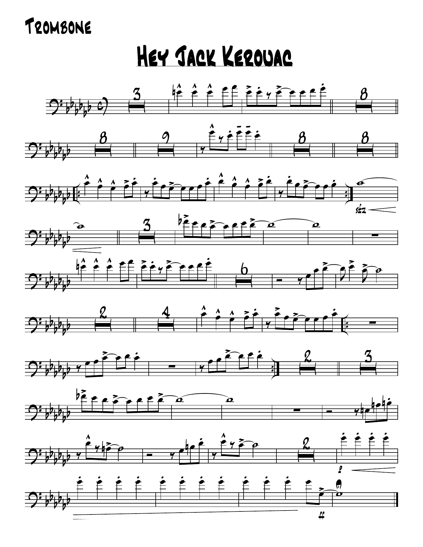 Hey Jack Kerouac — sheet music preview