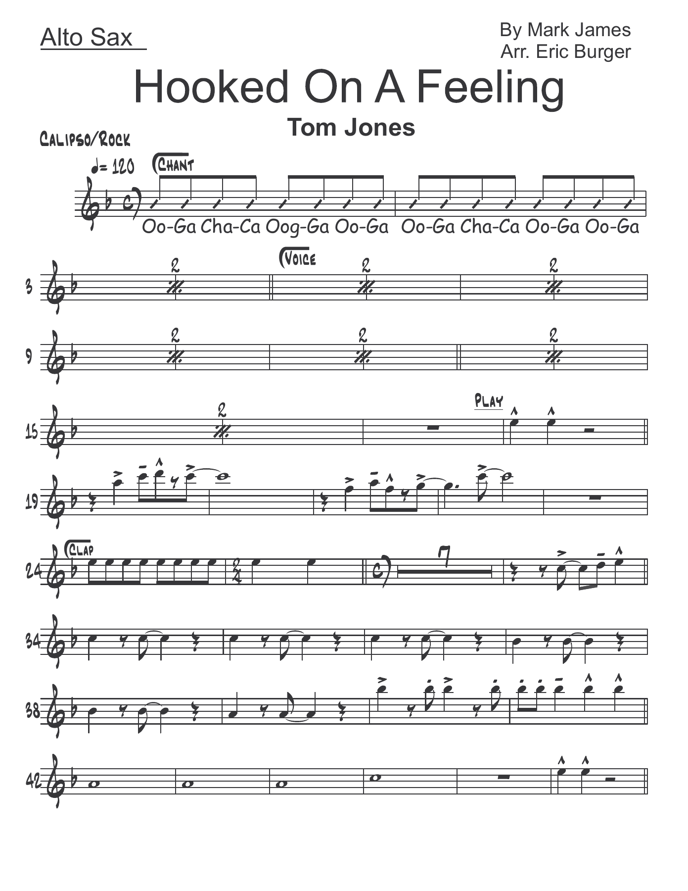 Hooked On A Feeling — sheet music preview