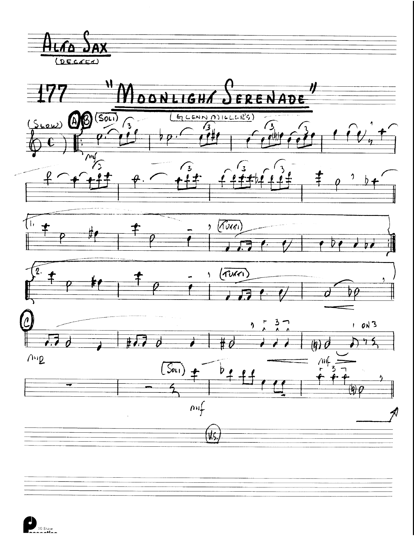 Moonlight Serenade — sheet music preview