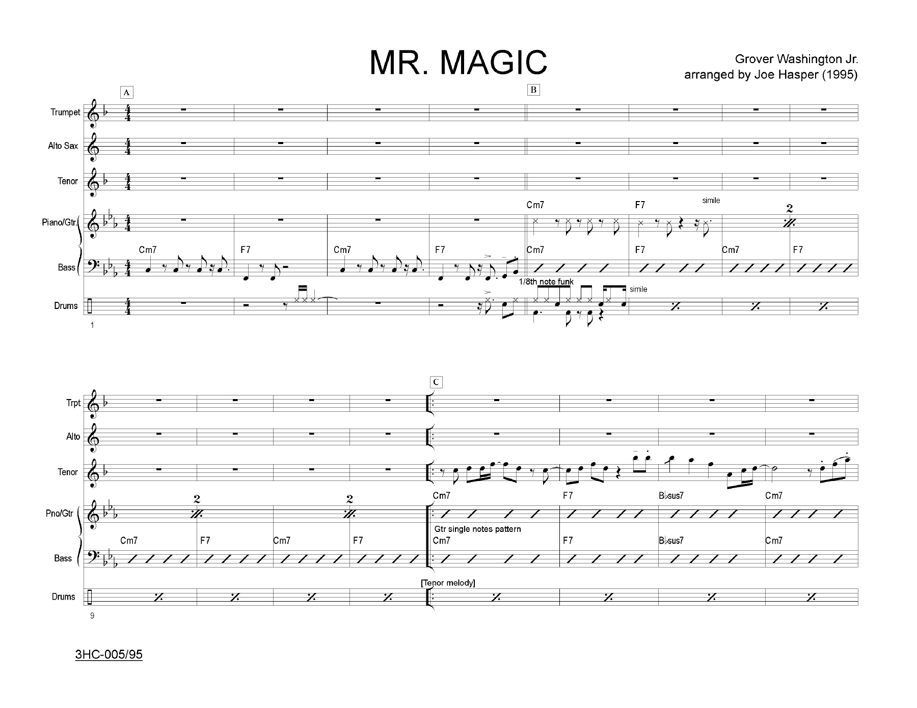 Mr. Magic score — sheet music preview