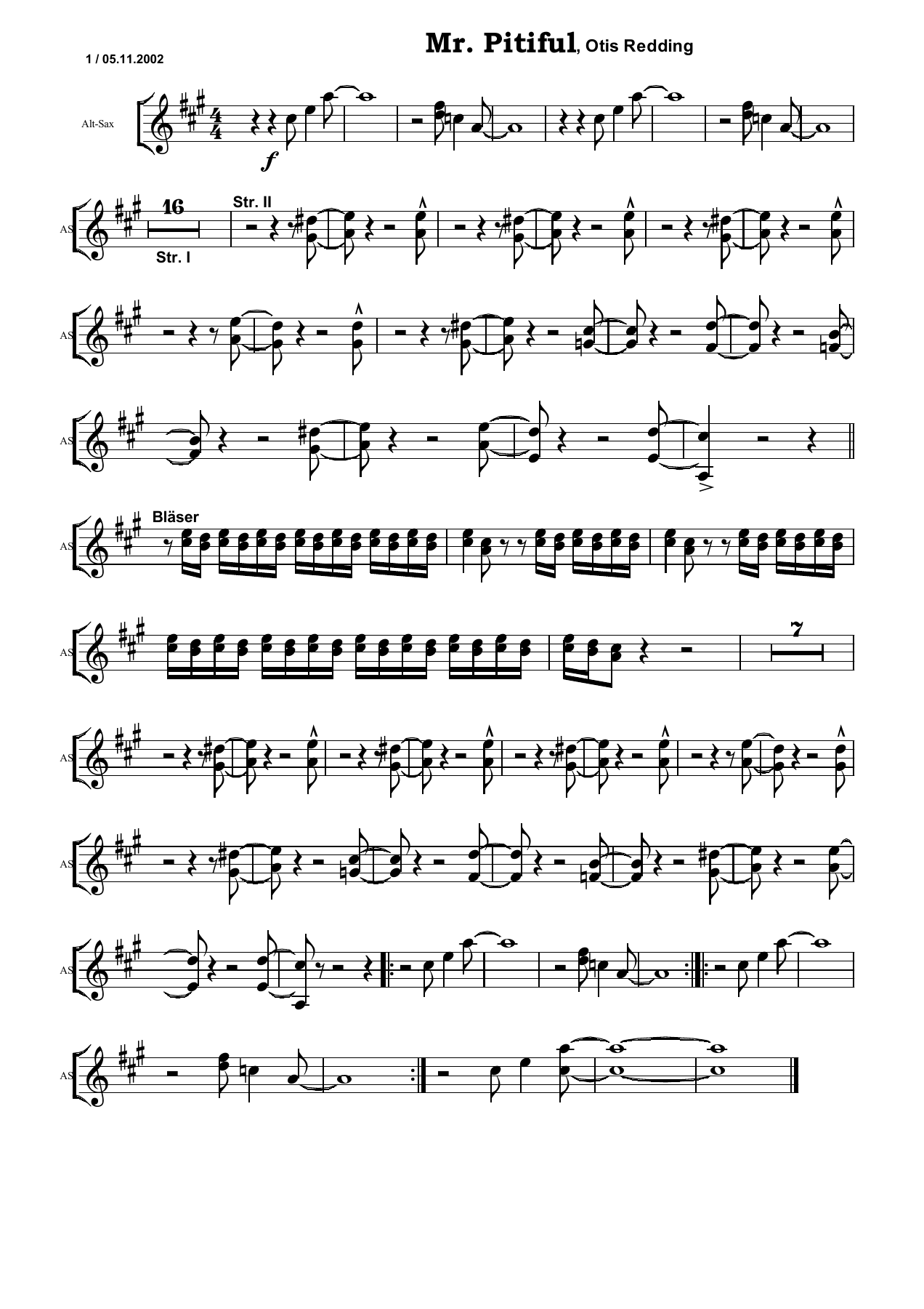 Mr Pitiful AS — sheet music preview