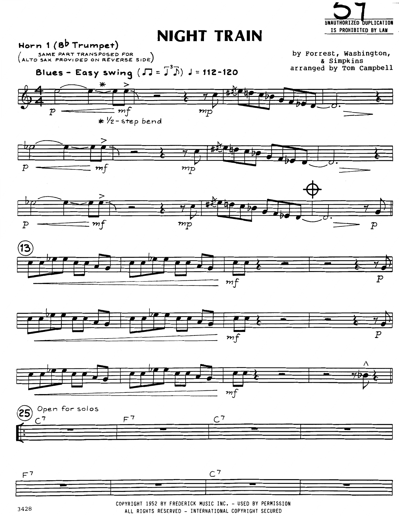 Night Train — sheet music preview