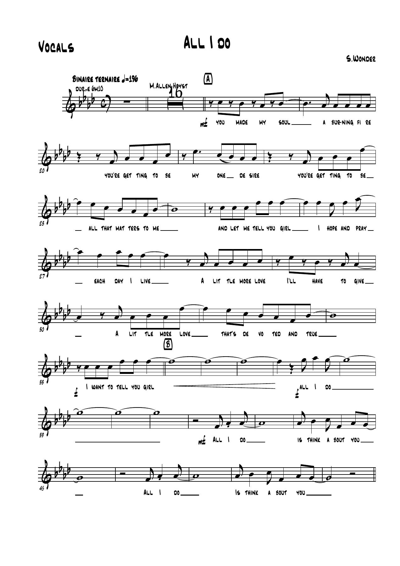 all i do — sheet music preview