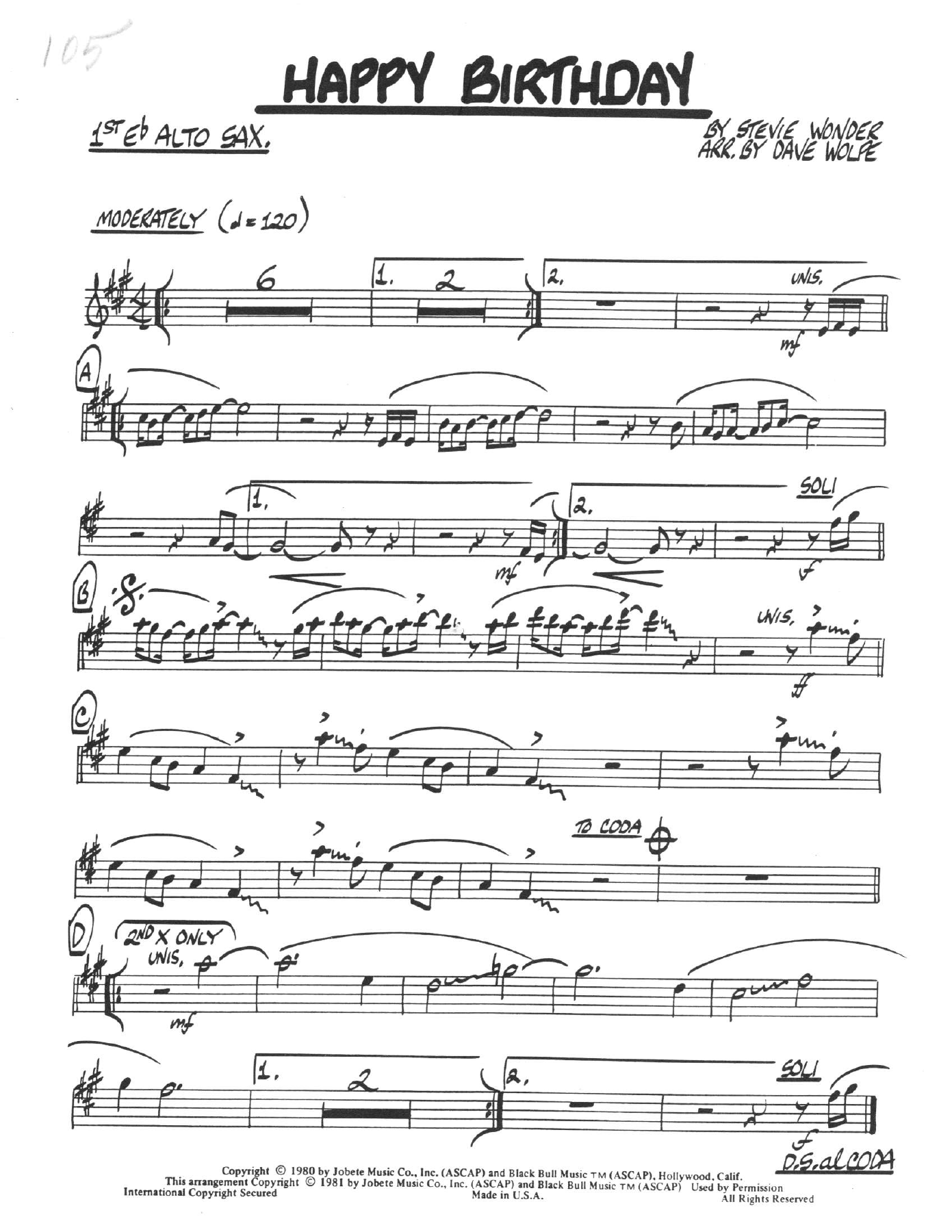 Happy Birthday — sheet music preview