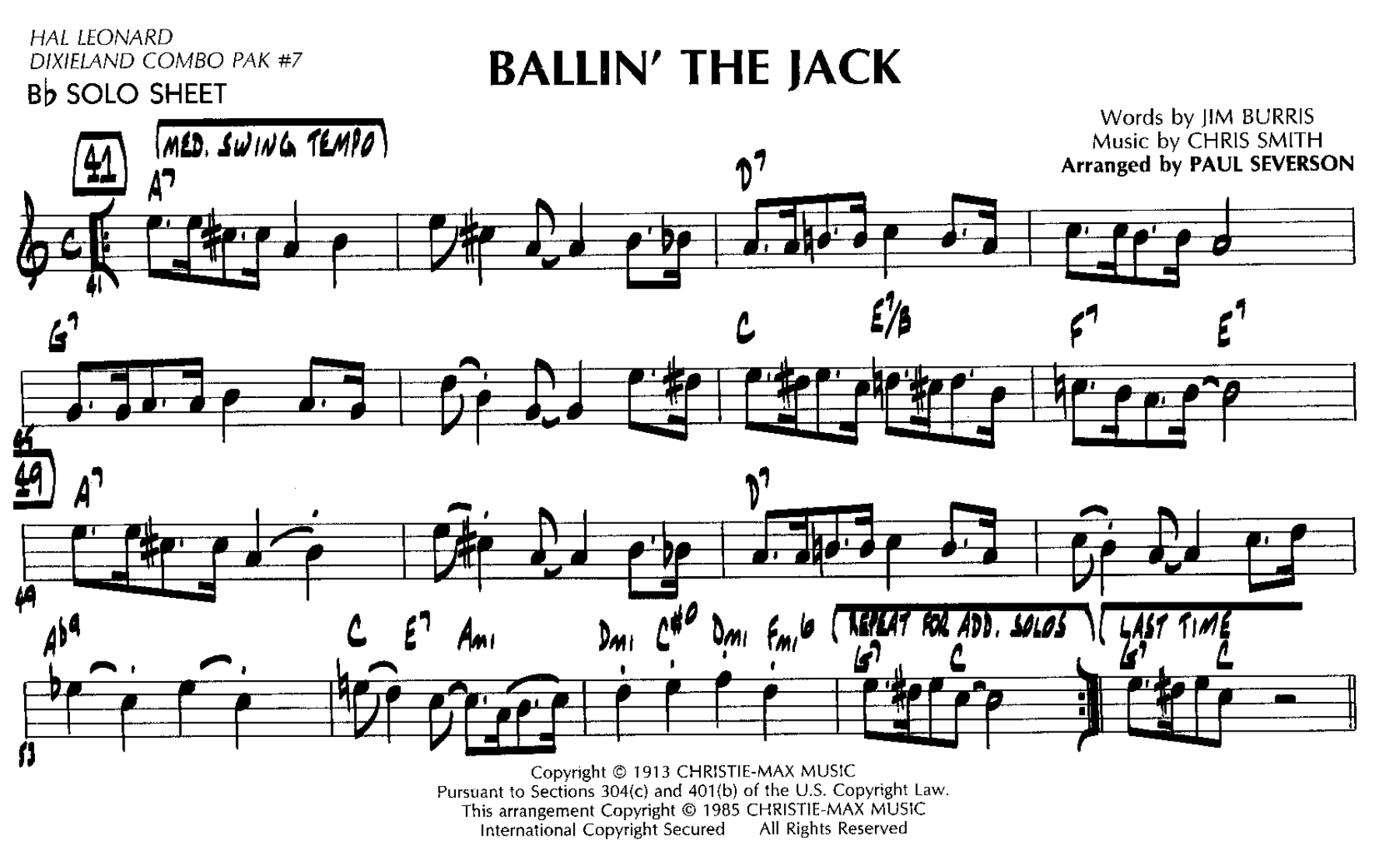 Ballin The Jack — Small Ensemble sheet music by Severson | Ragtime