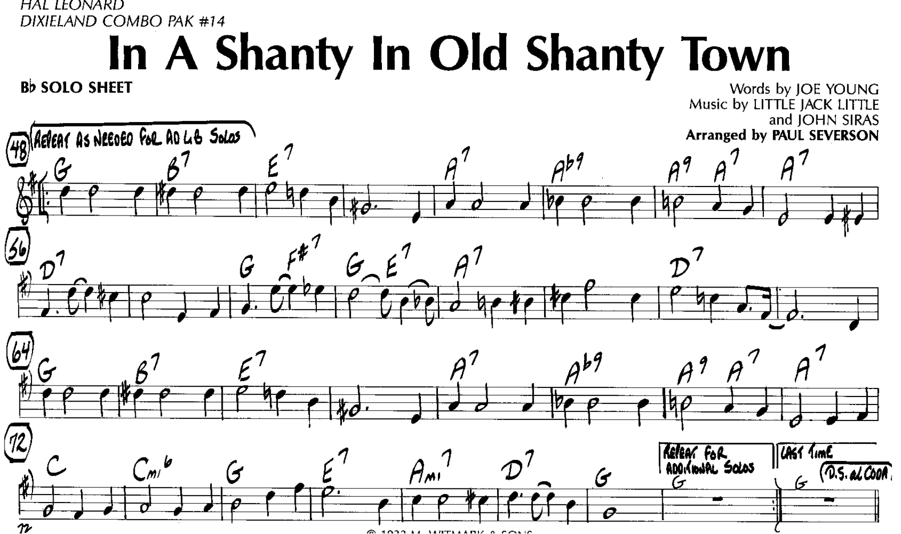 In A Shanty In Old Shanty Town — sheet music preview