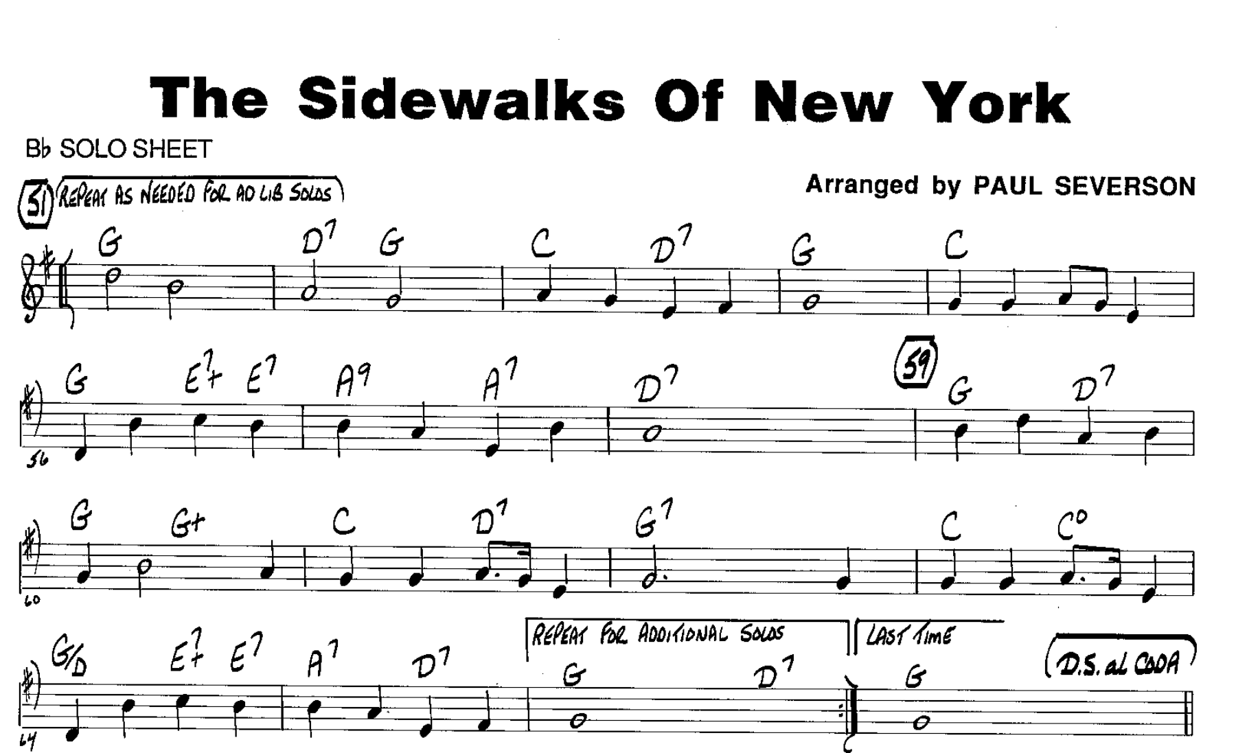 Sidewalks Of New York — sheet music preview