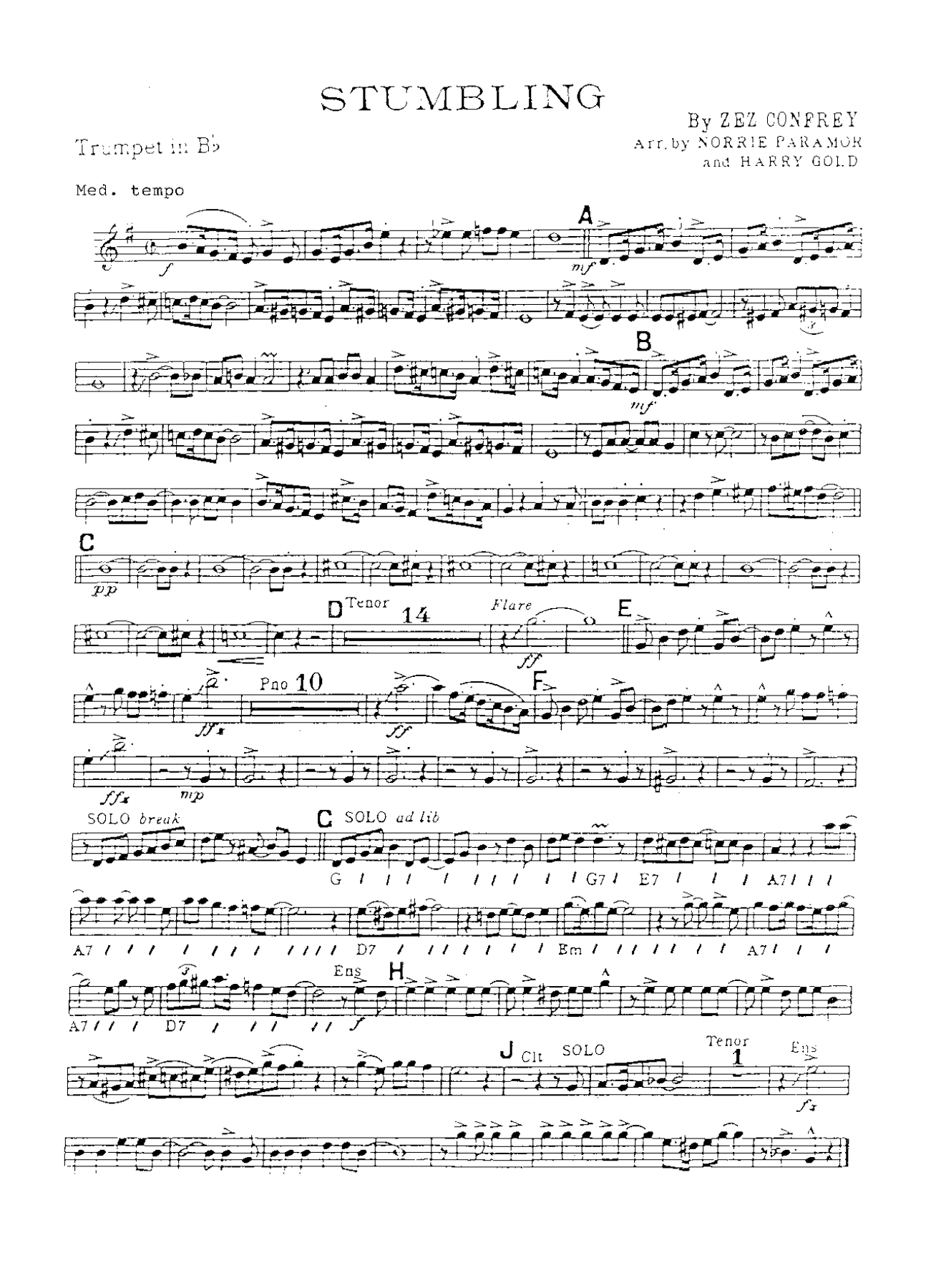 Stumbling — sheet music preview
