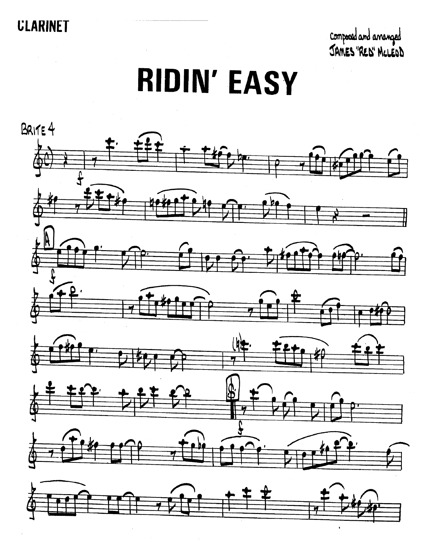 Ridin' Easy — sheet music preview