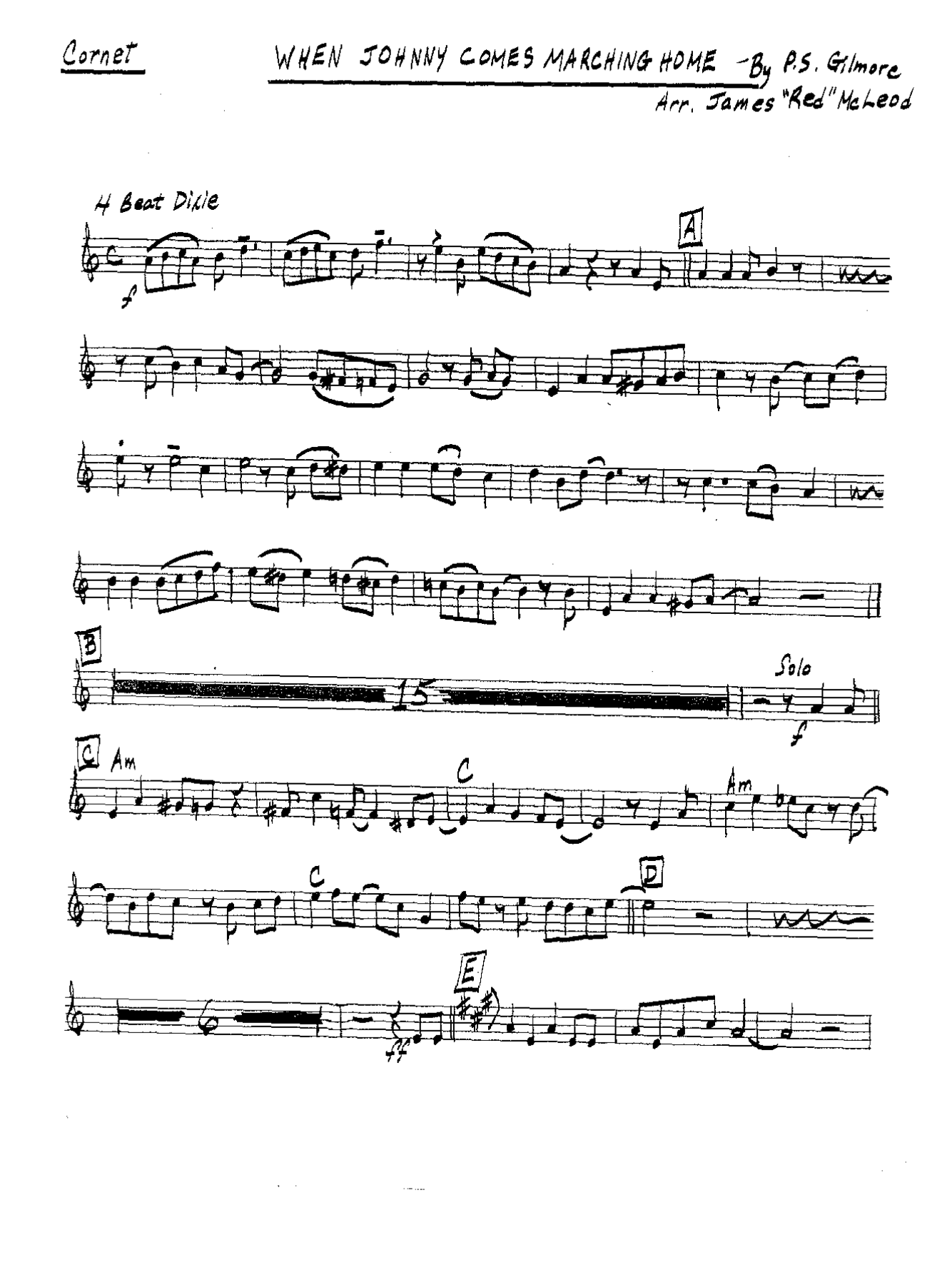 When Johnny Comes Marchin Home (J.R.McLeod — sheet music preview