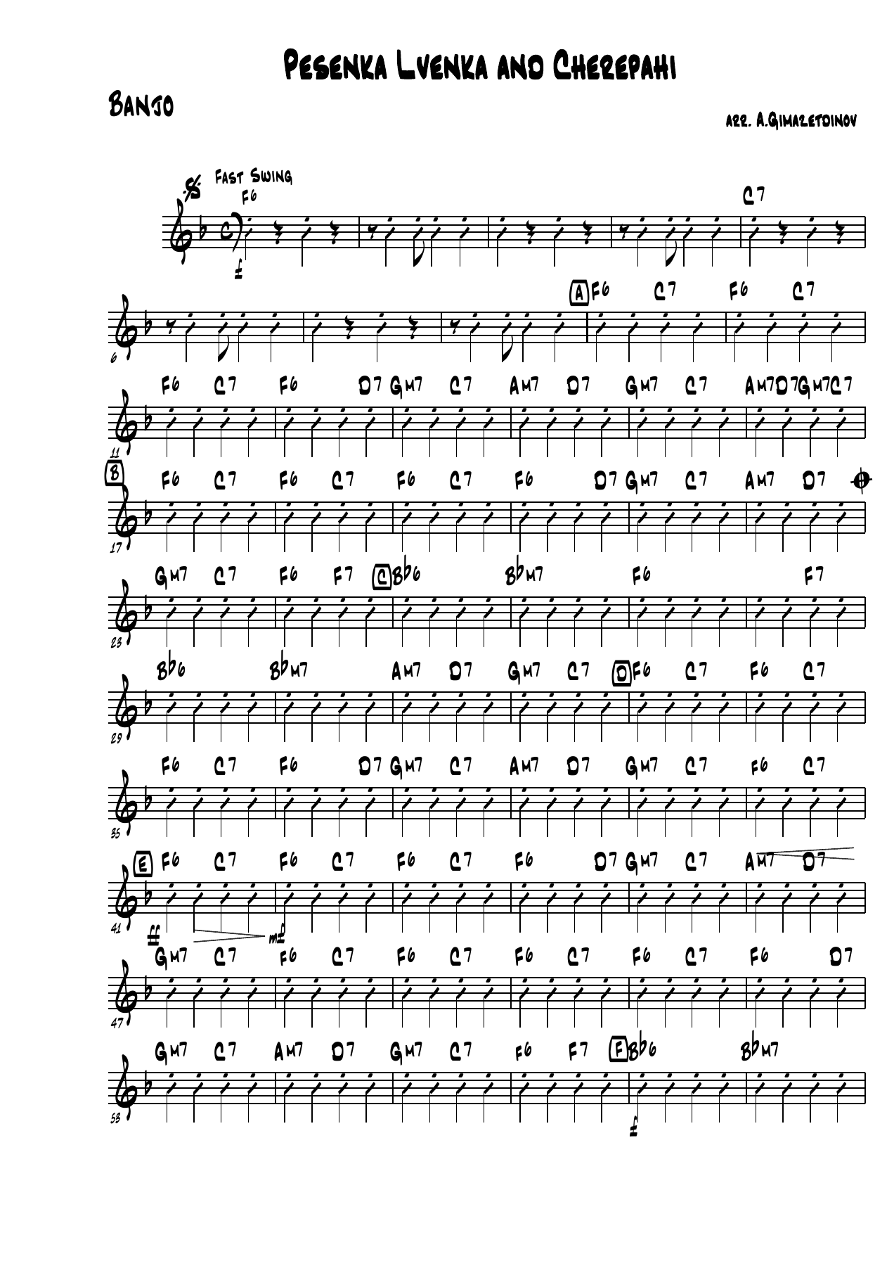 Banjo — sheet music preview