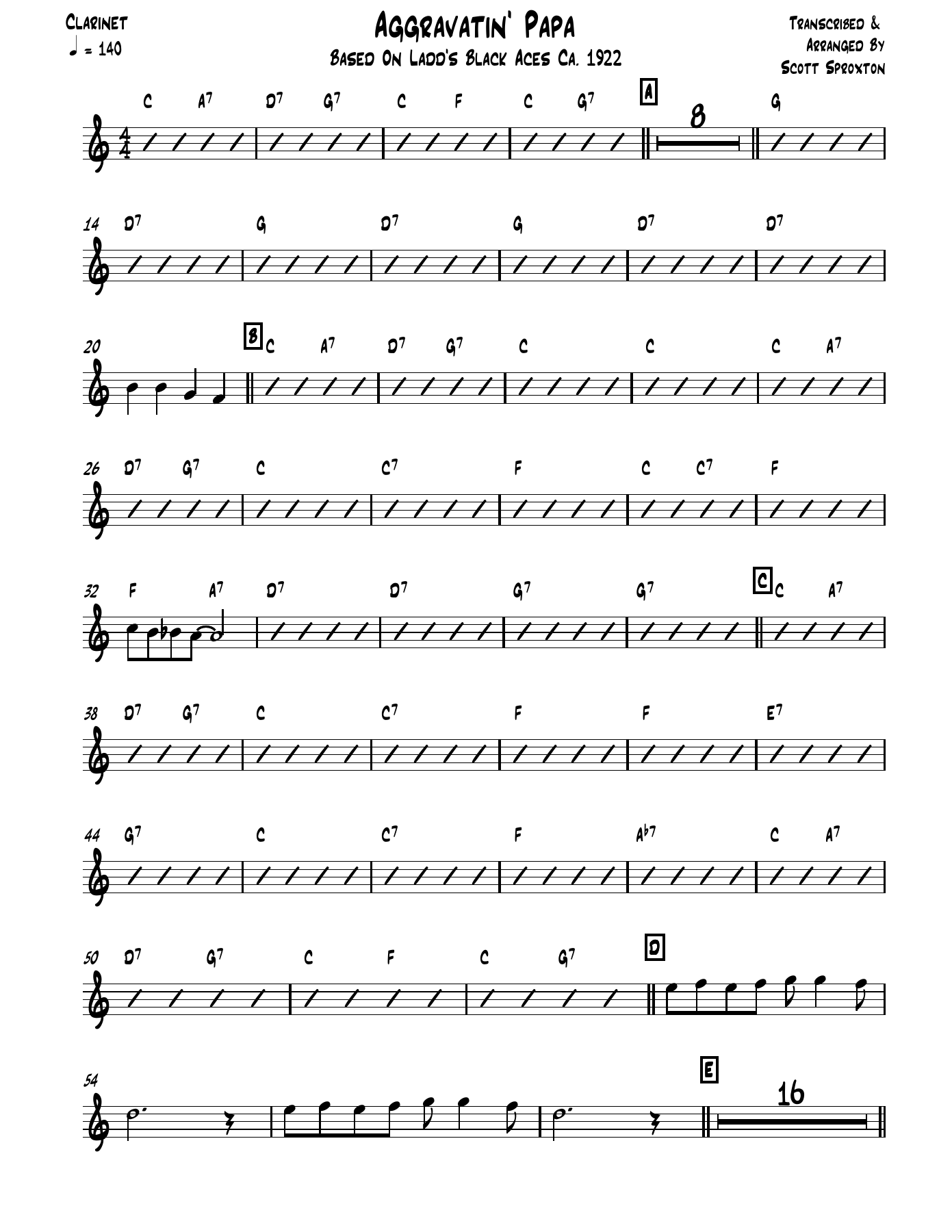 Aggravatin' Papa — sheet music preview
