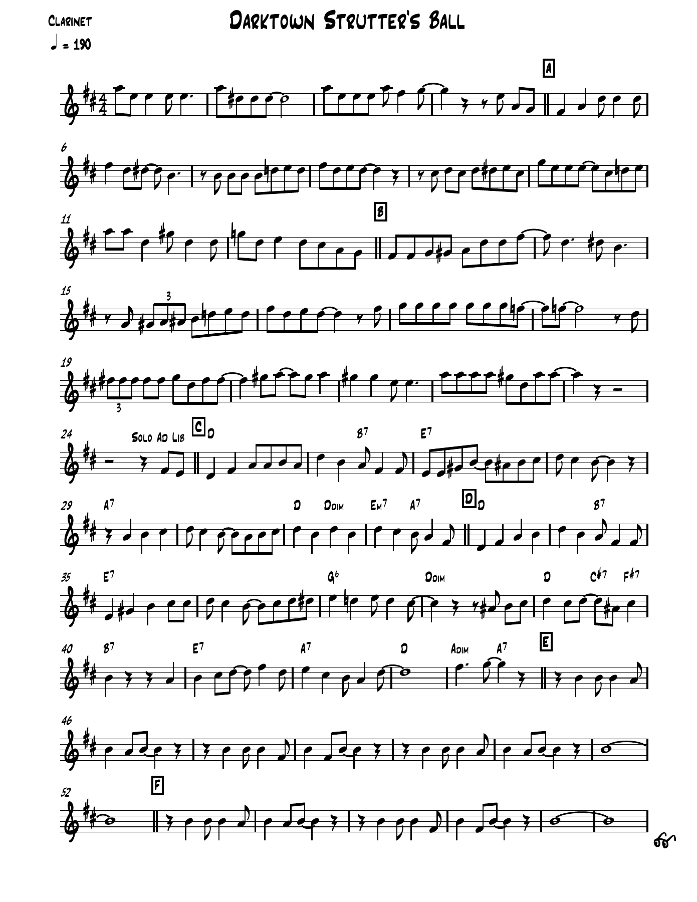 Darktown Strutter's Ball — sheet music preview