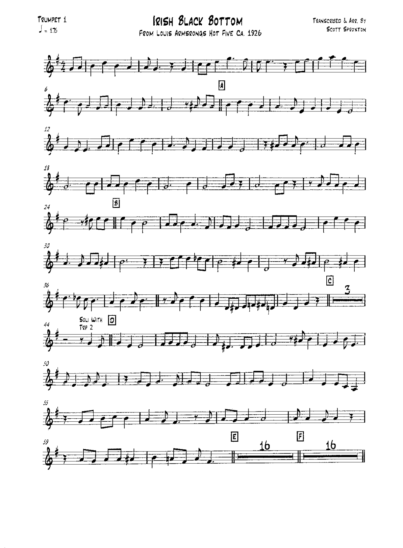Irish Black Bottom — sheet music preview
