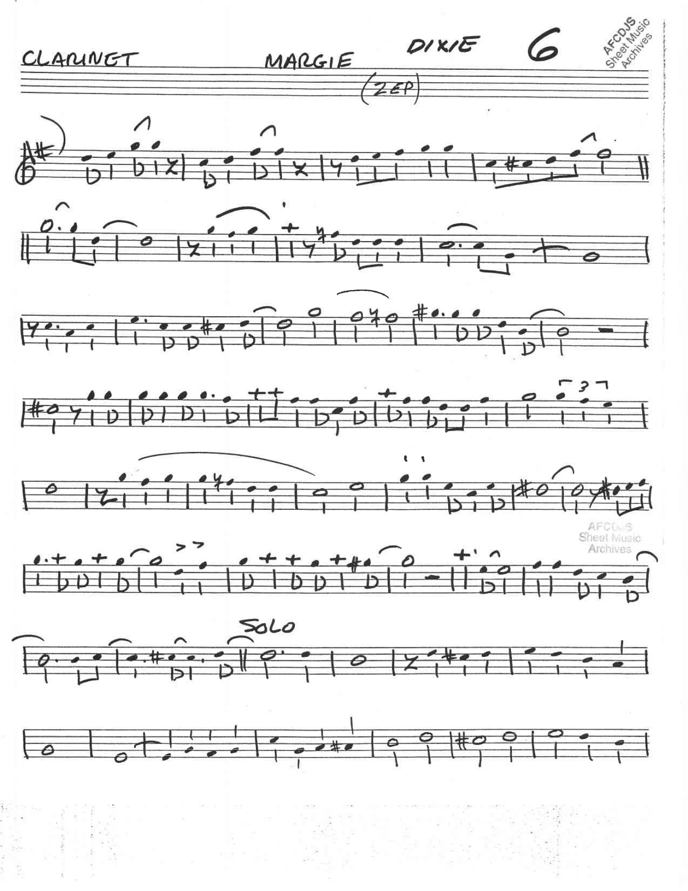 Margie — sheet music preview