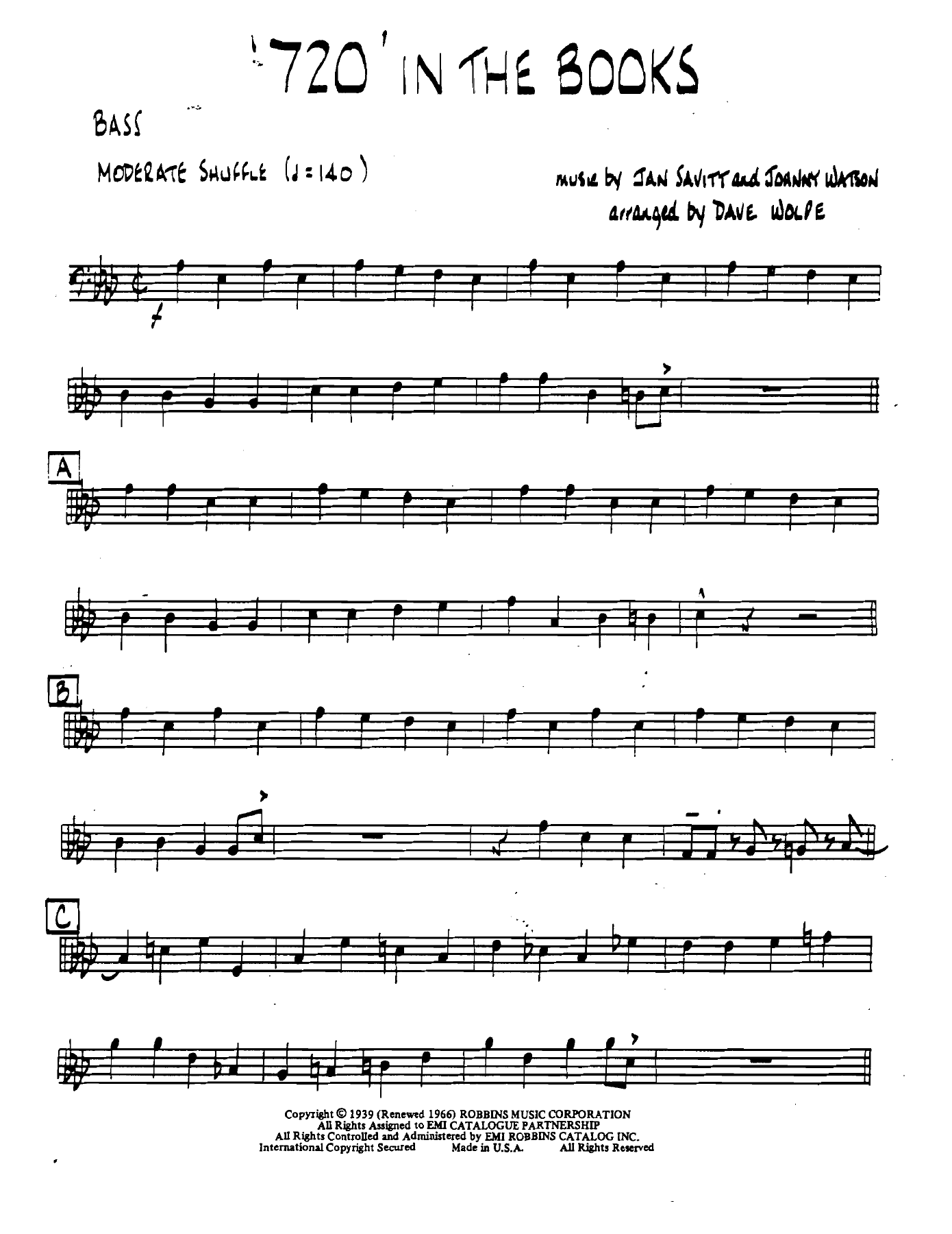 720inthebooks Bass — sheet music preview