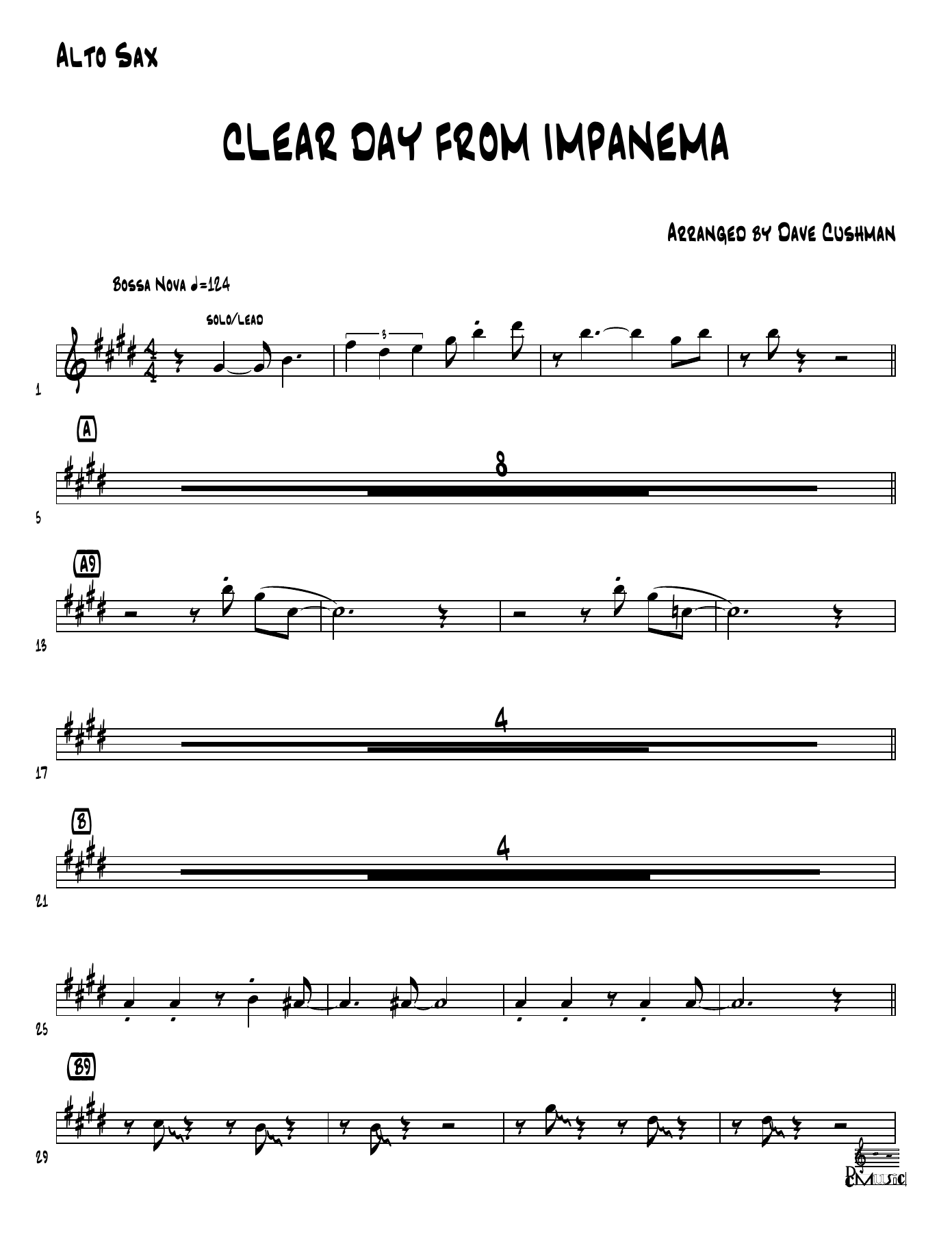 ClearDayImpanema Alto Sax — sheet music preview