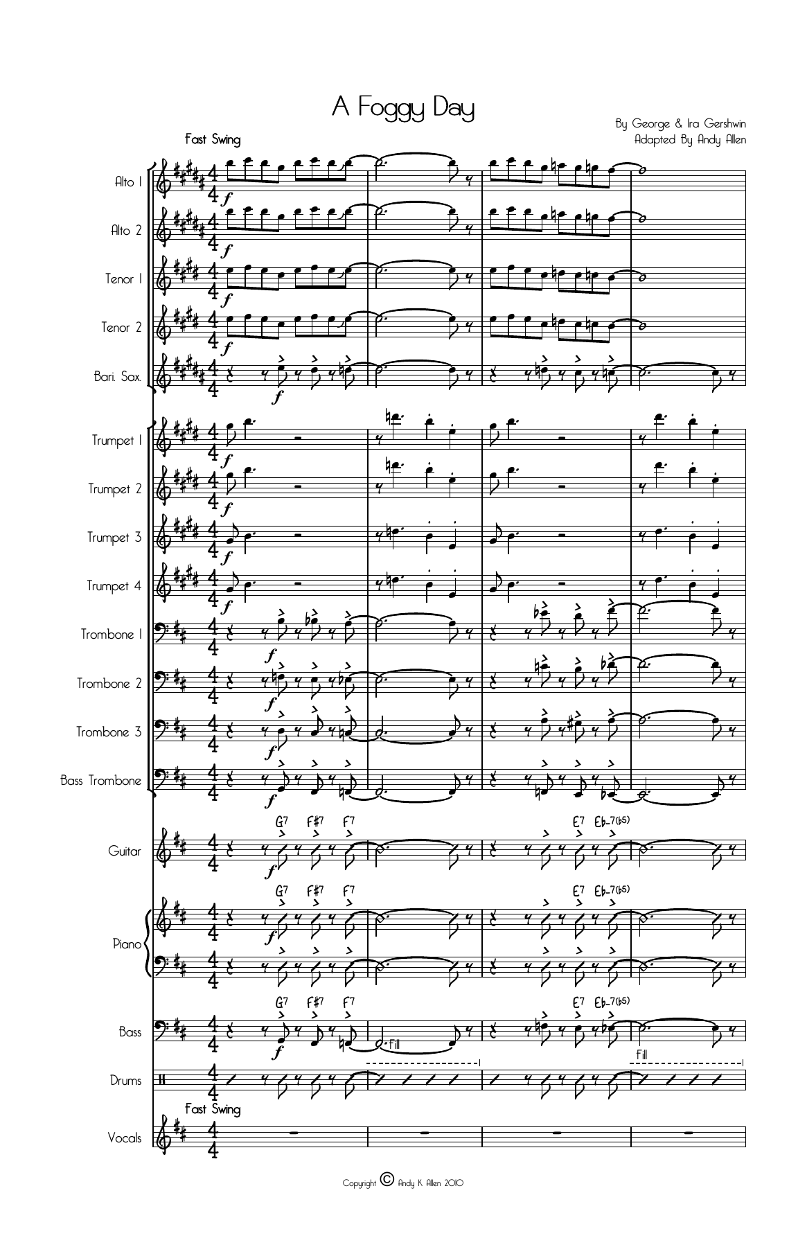 A Foggy Day — sheet music preview
