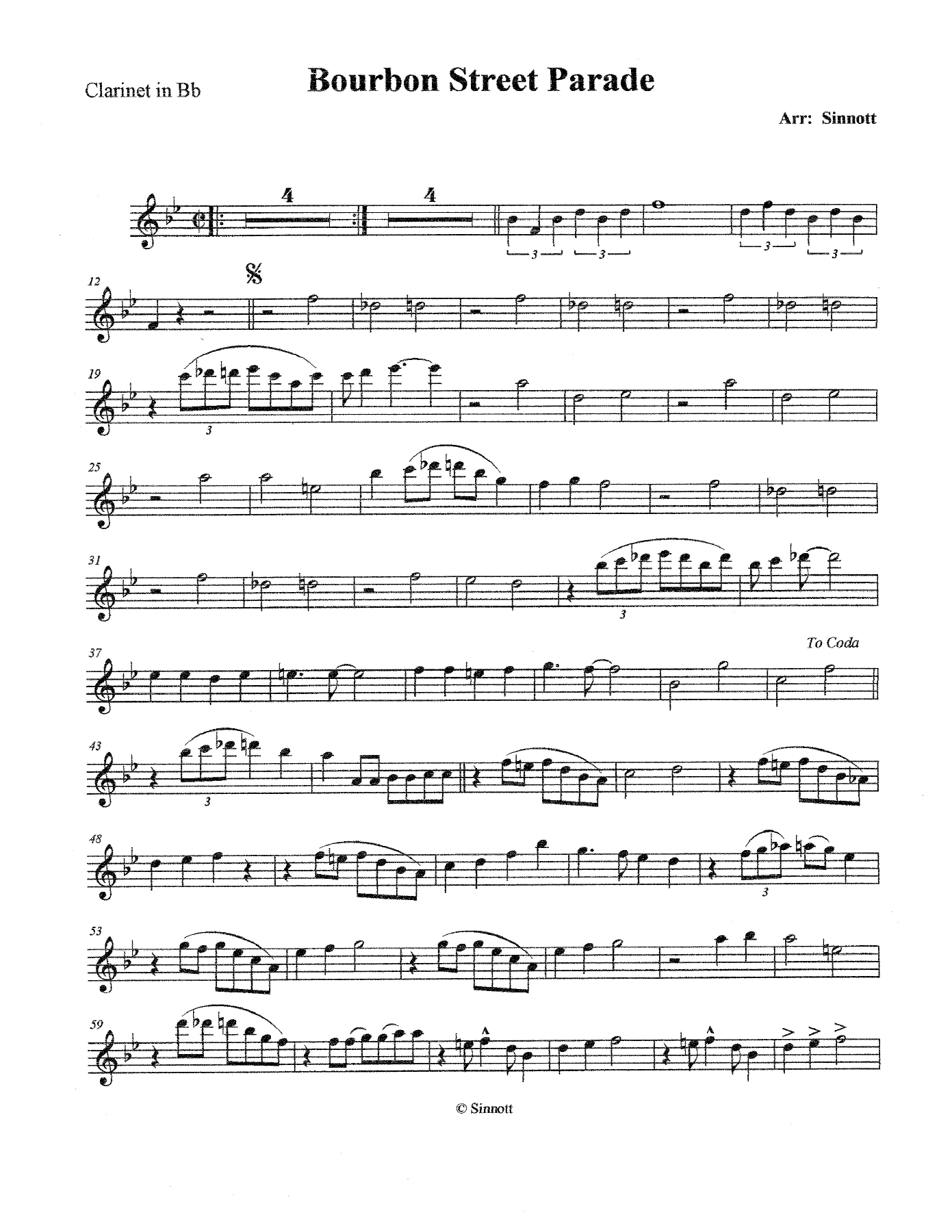 Bourbon Street Parade — sheet music preview